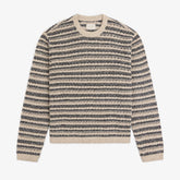 Bouclé Open Knit Crewneck Sweater