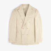 Double-Breasted Pinstripe Suit Jacket
