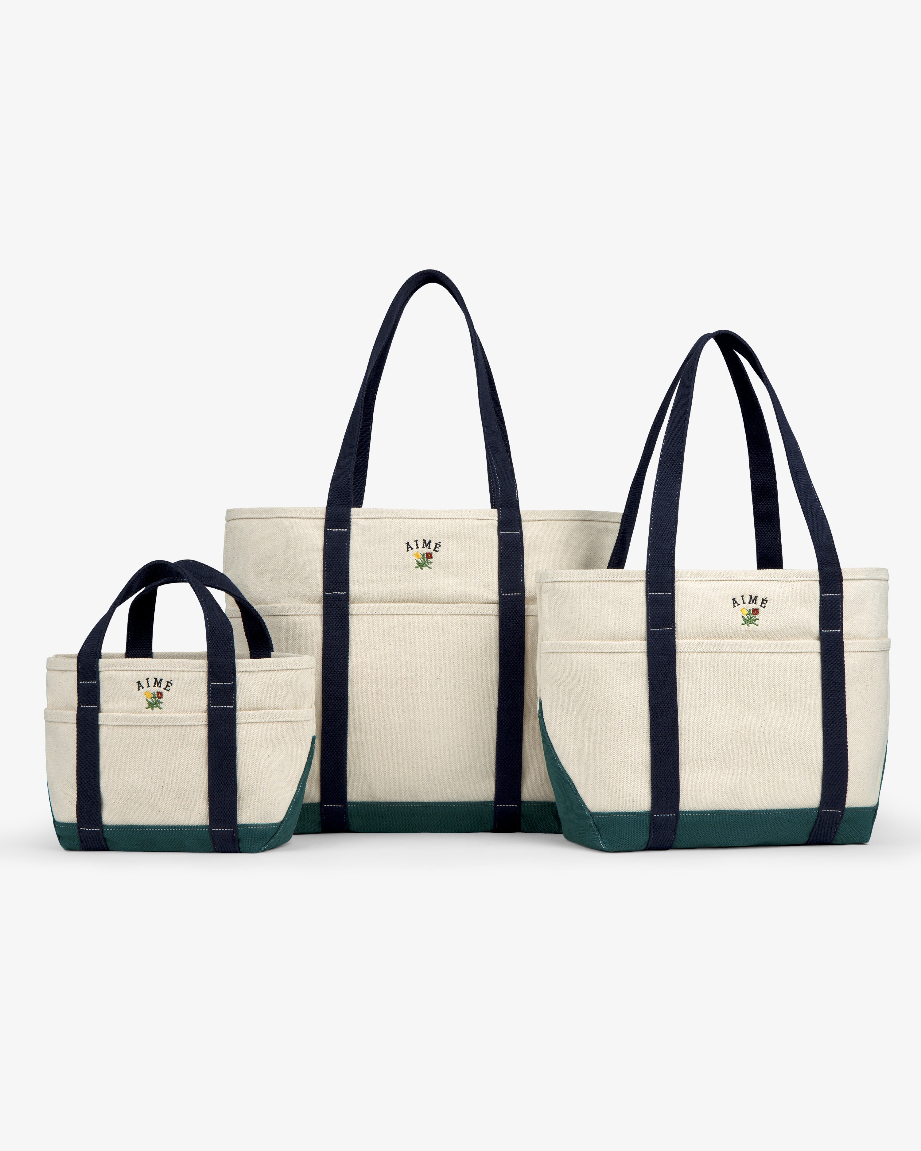 Small Crest Contrast Tote Bag