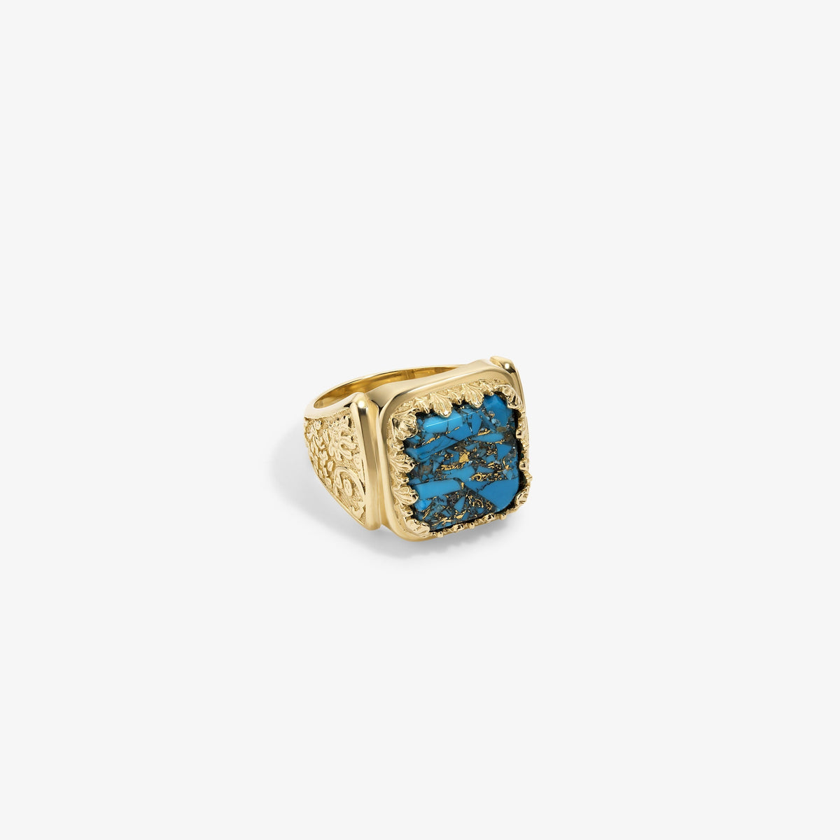14Kt Gold Turquoise Inlay Ring