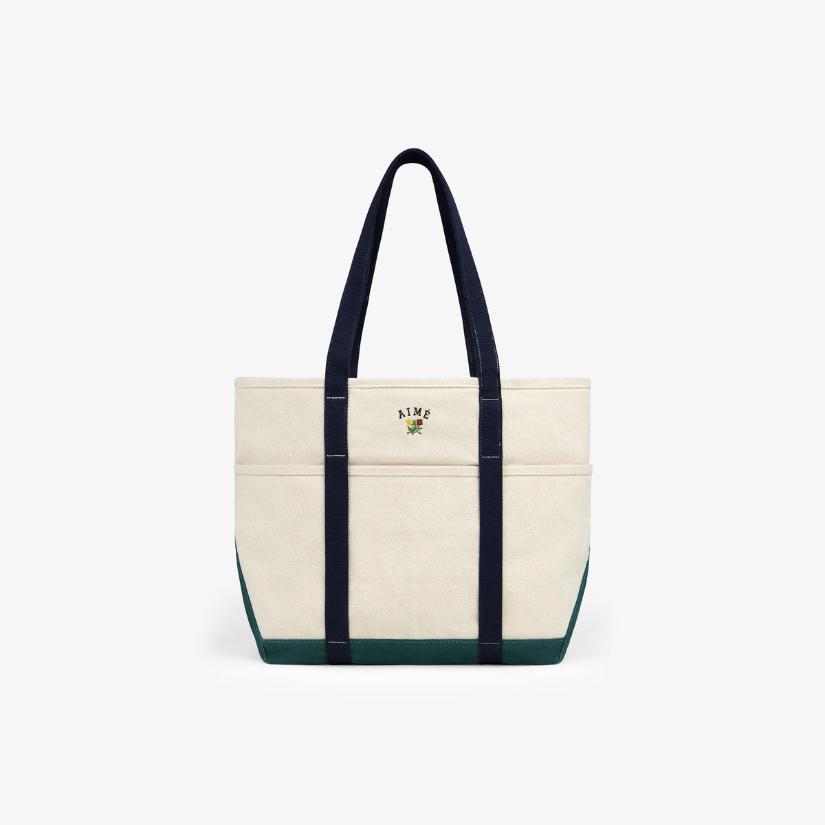 Large Crest Contrast Tote Bag