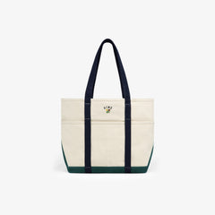 Large Crest Contrast Tote Bag