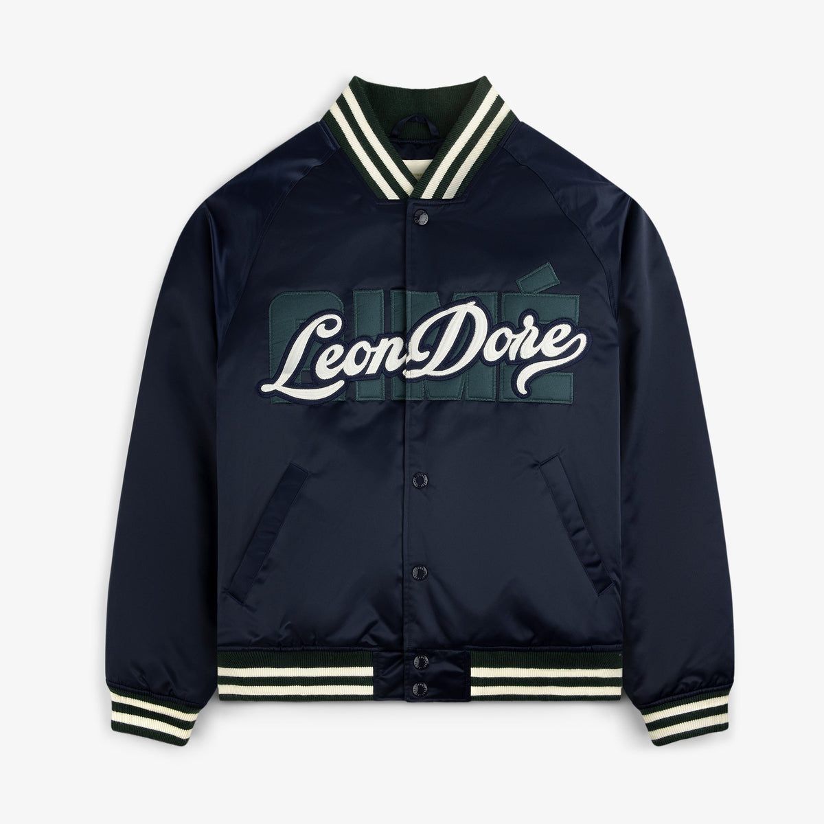 Overlay Logo Satin Varsity Jacket