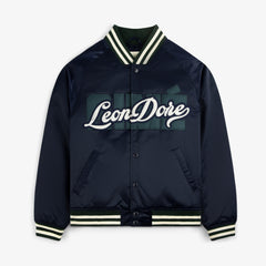 Overlay Logo Satin Varsity Jacket