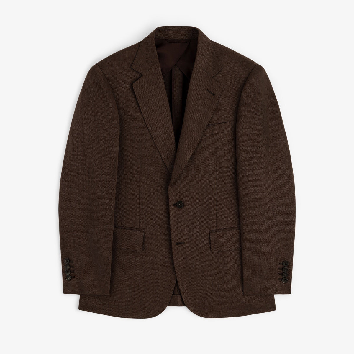 Single-Breasted Linen Blend Suit Jacket