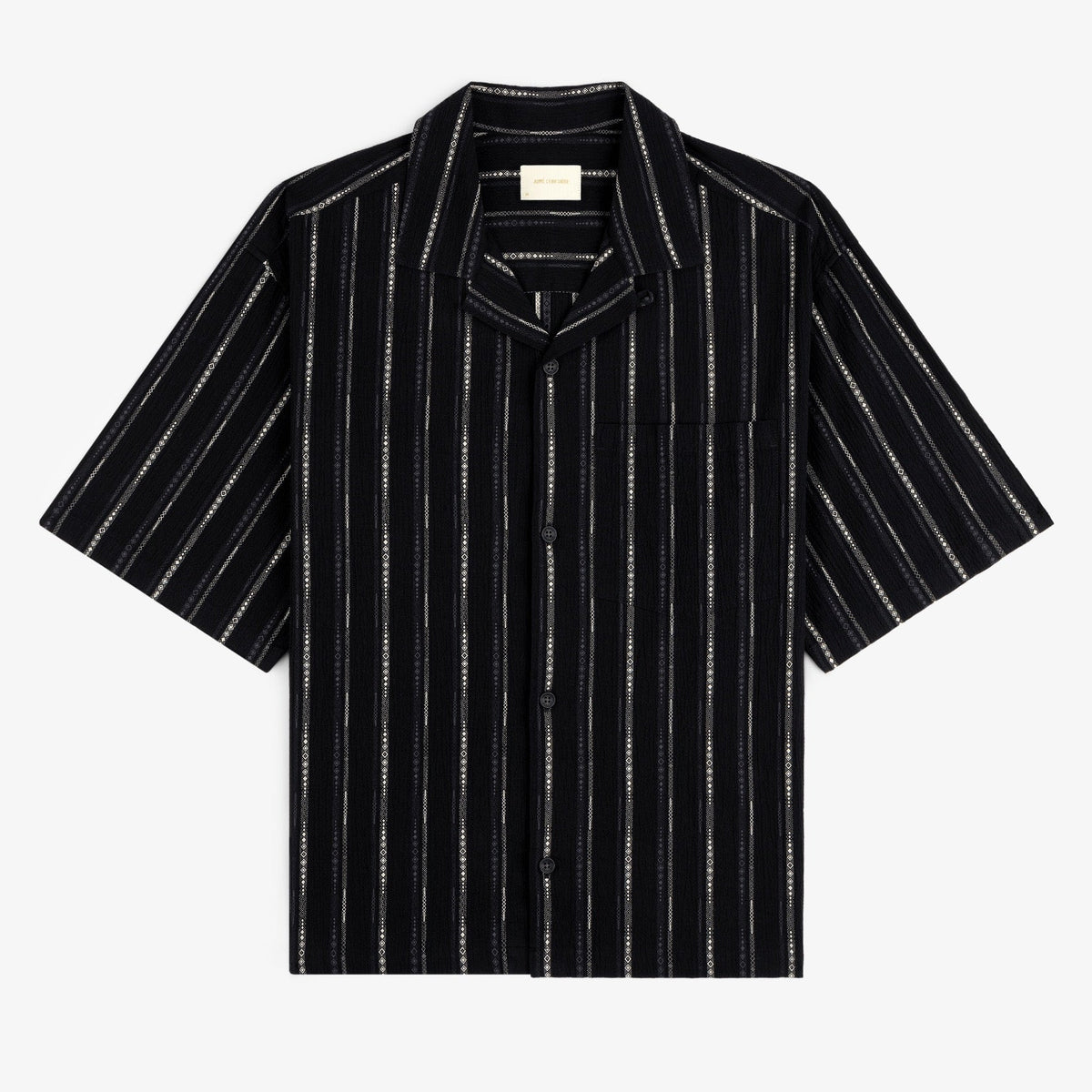 Cropped Jacquard Camp Shirt