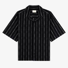 Cropped Jacquard Camp Shirt