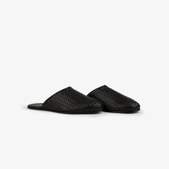 Leather Raffia Mule
