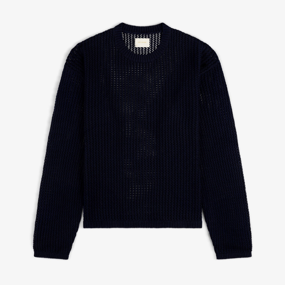 Cotton Eyelet Crewneck Sweater