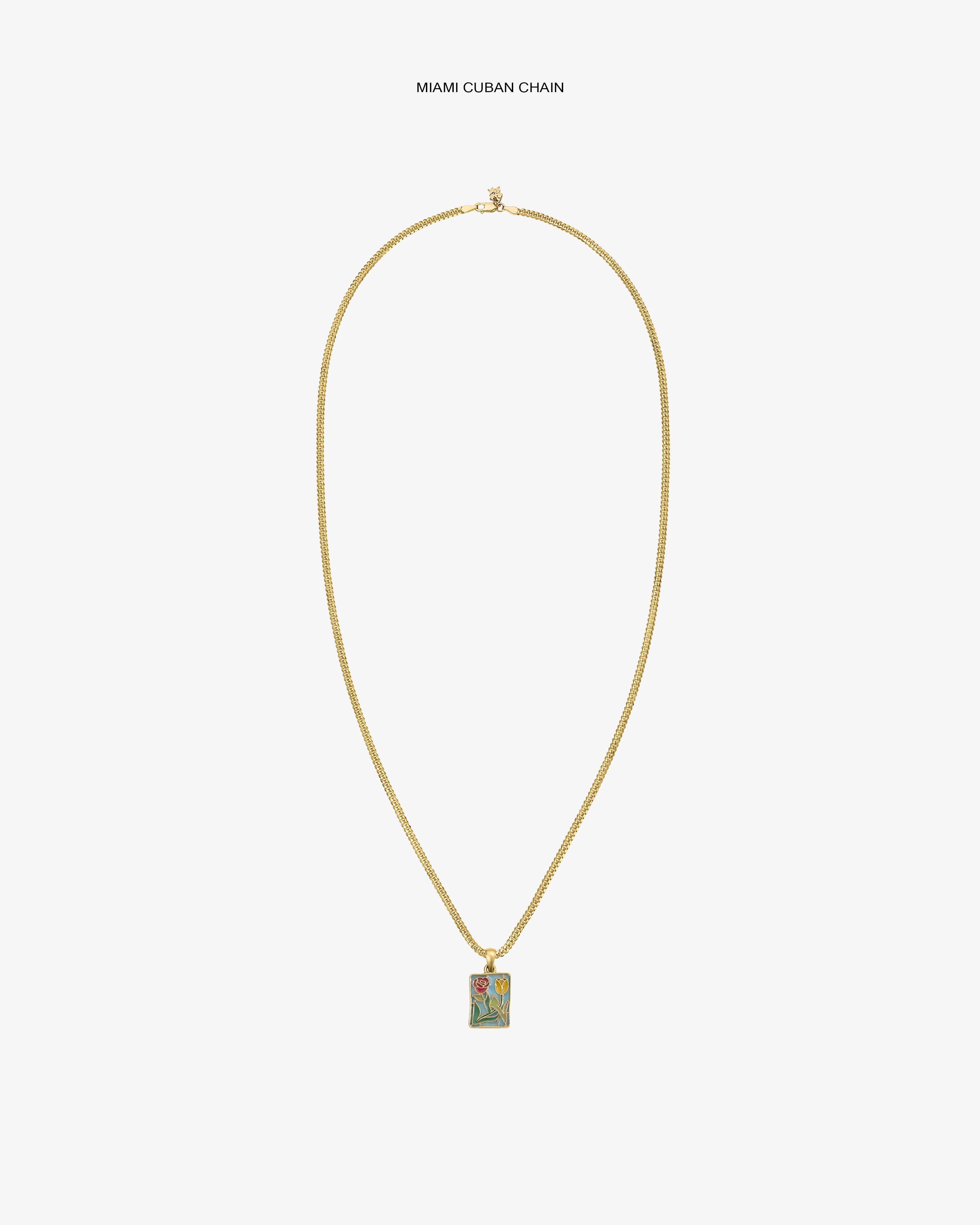14Kt Gold Stained Glass Crest Pendant