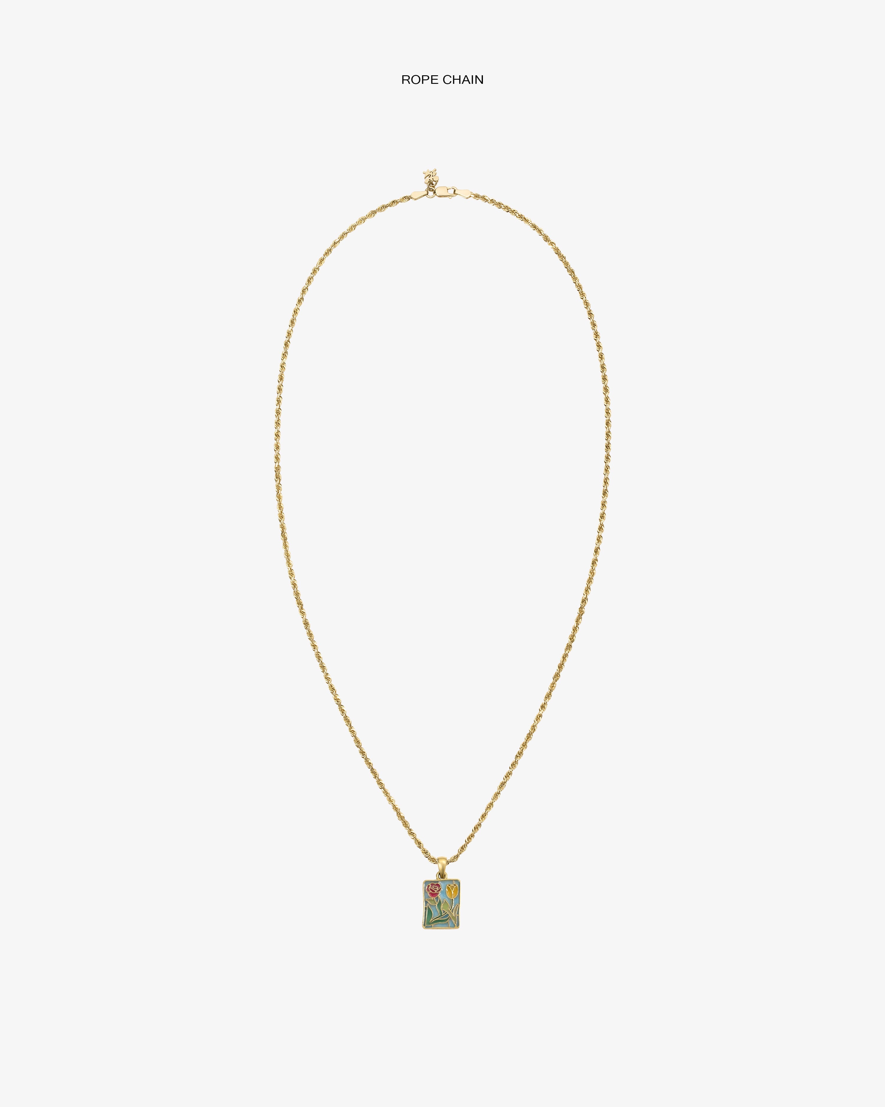 14Kt Gold Stained Glass Crest Pendant