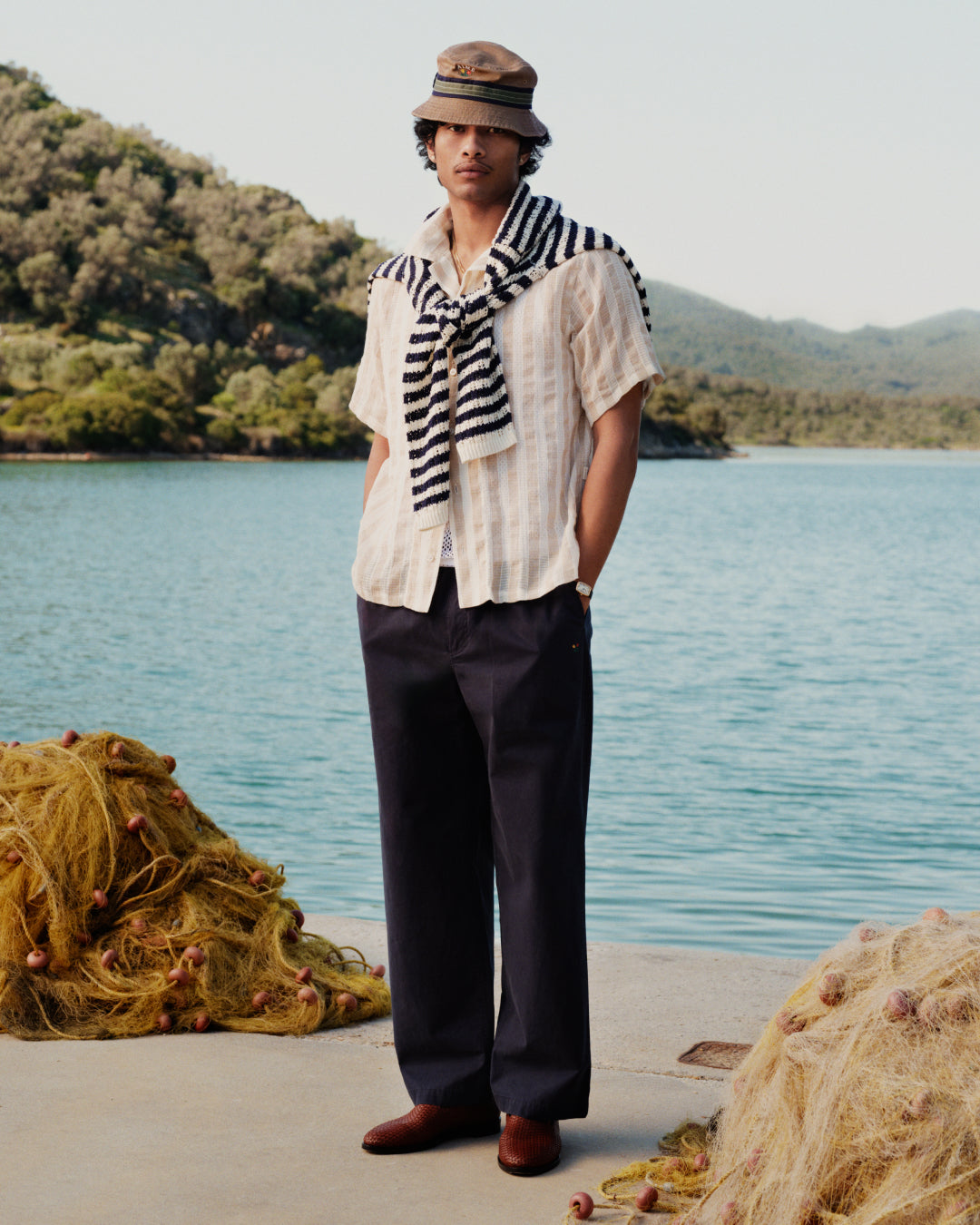 Washed Cotton Windbreaker Pant