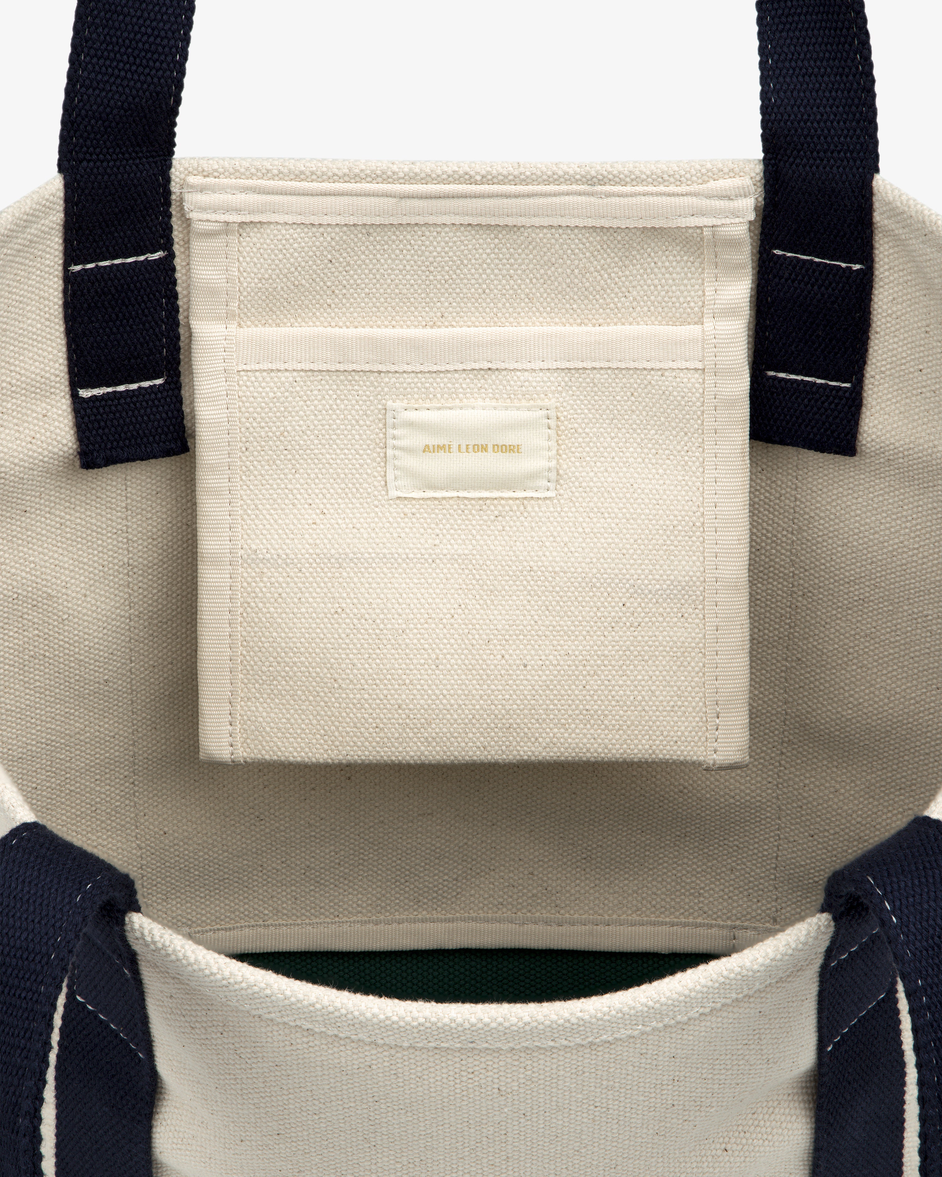 Small Crest Contrast Tote Bag