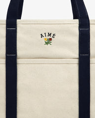 Large Crest Contrast Tote Bag