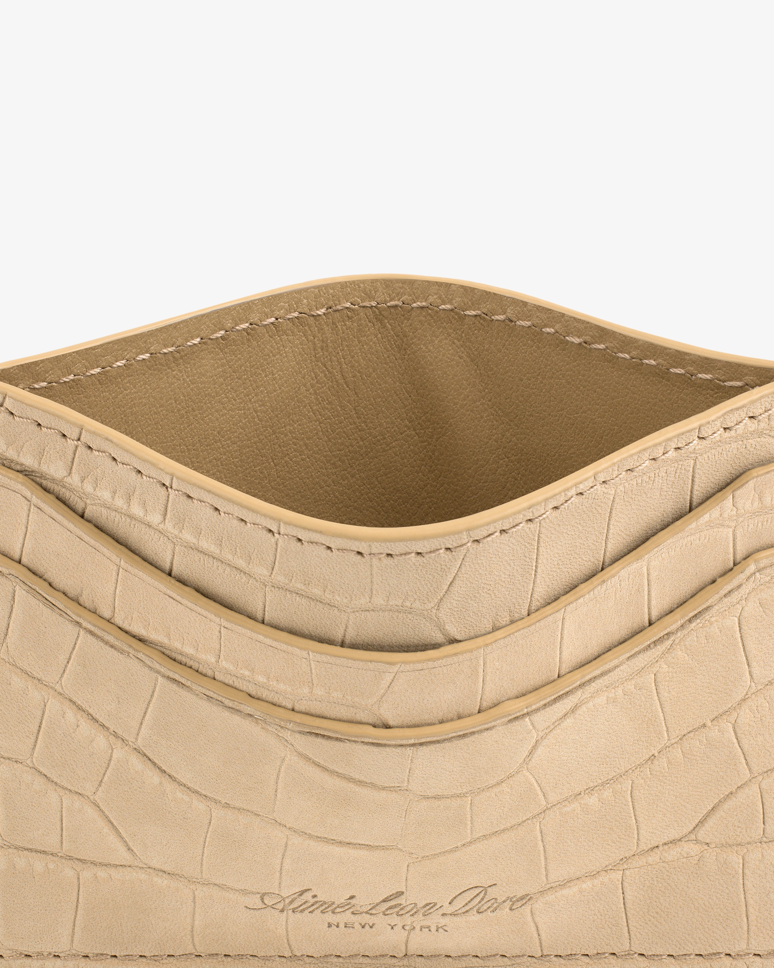 Croc-Embossed Nubuck Cardholder