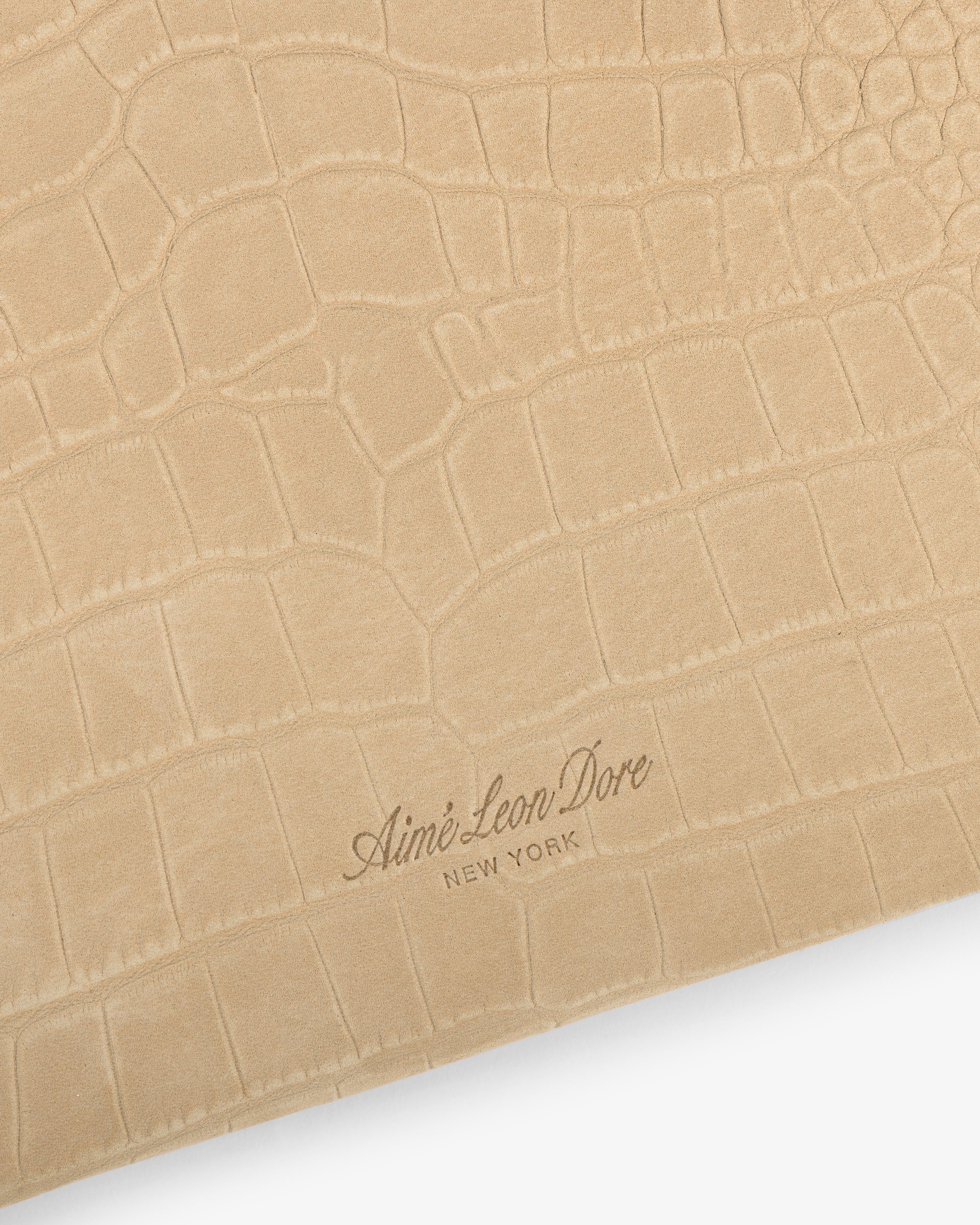 Small Croc-Embossed Nubuck Pouch