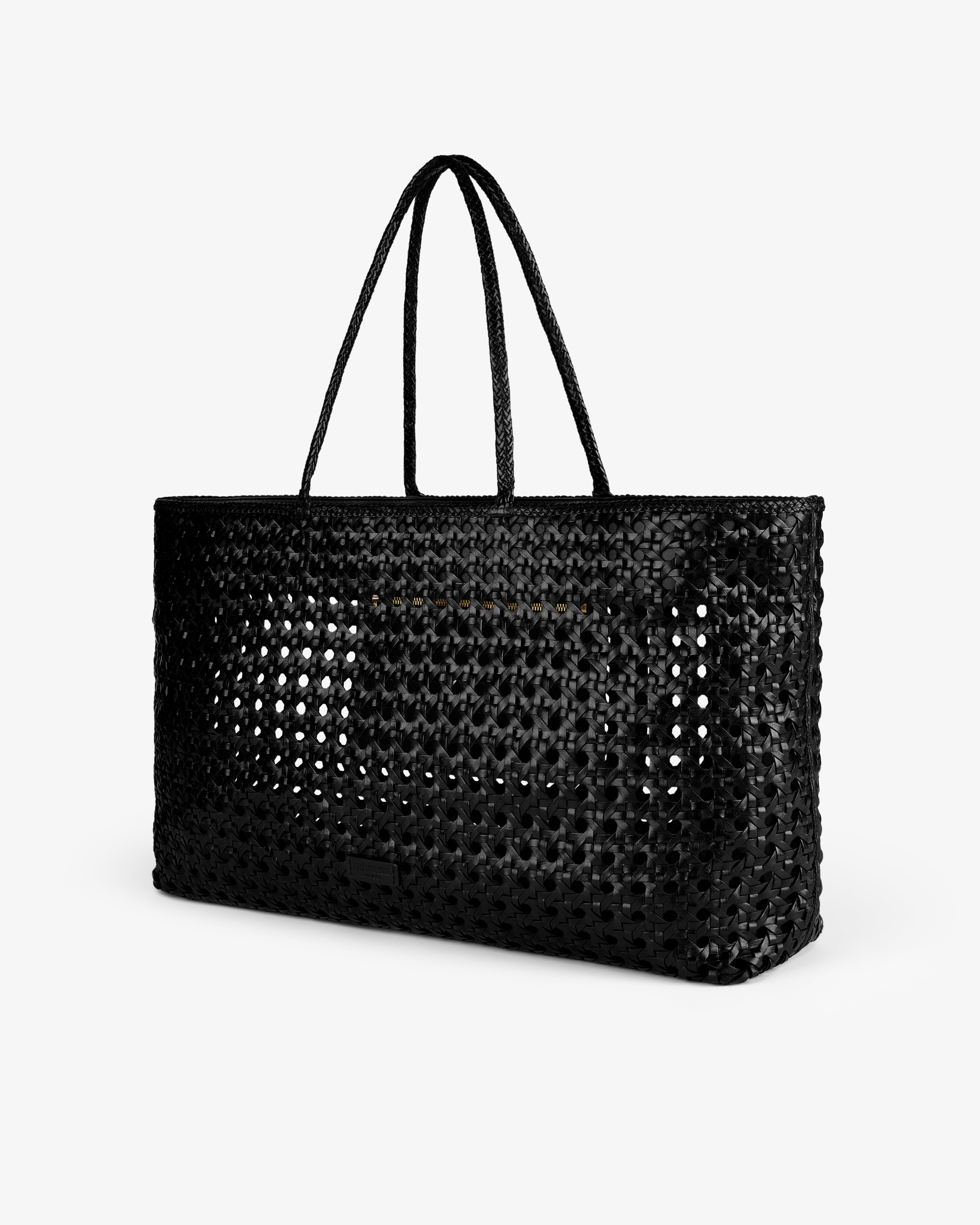 Woven Leather Tote Bag