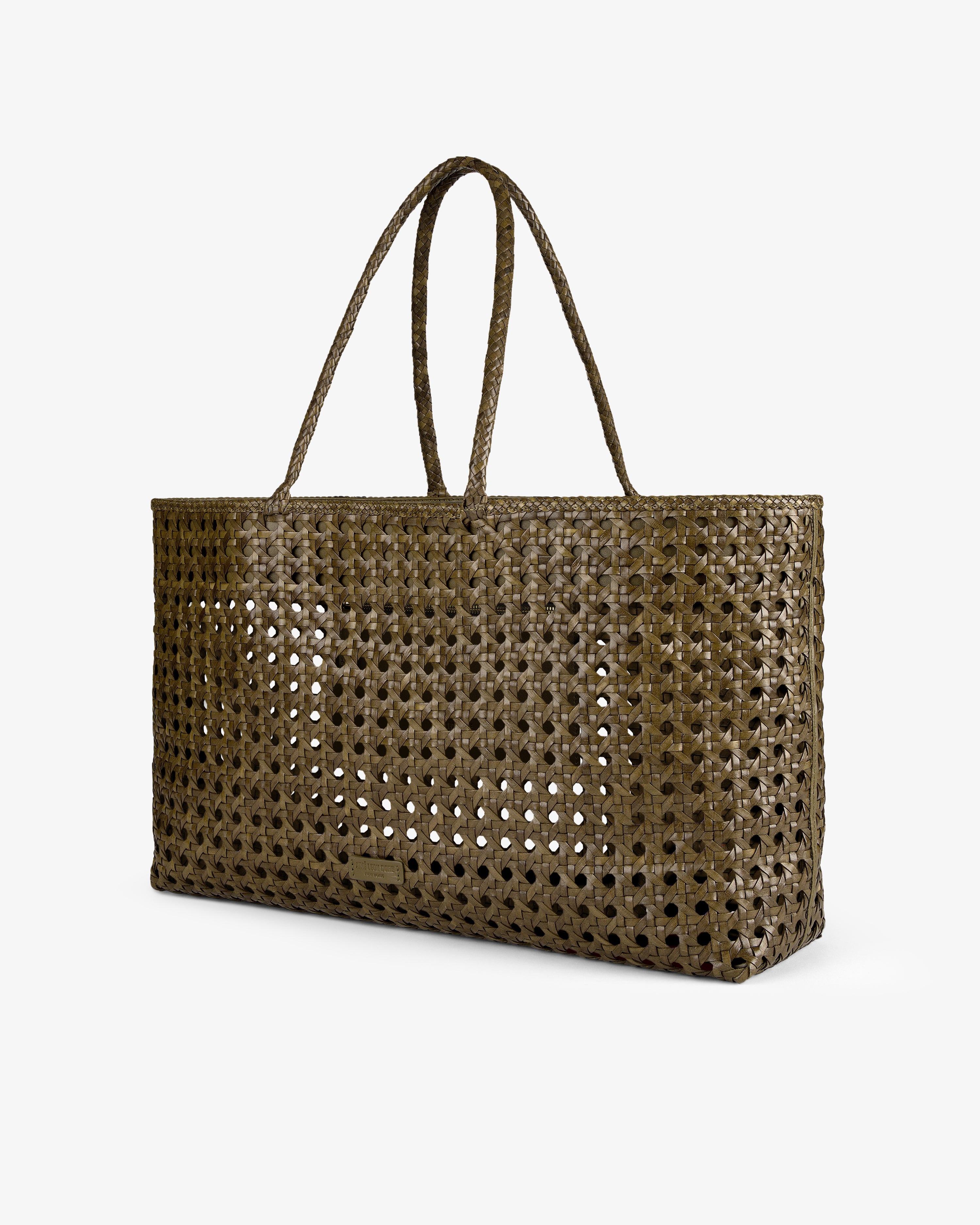 Woven Leather Tote Bag