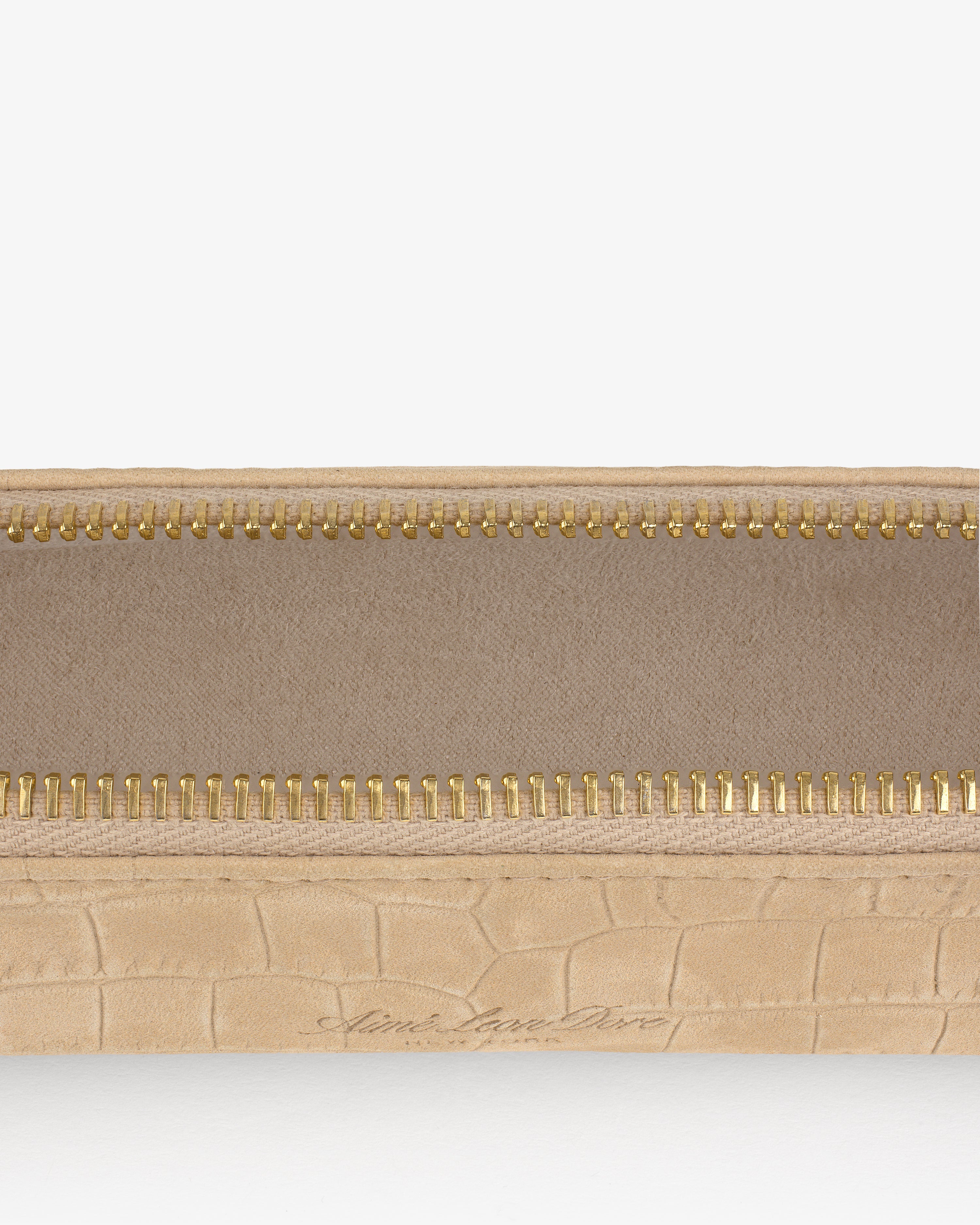 Croc-Embossed Nubuck Pencil Case