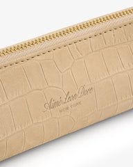 Croc-Embossed Nubuck Pencil Case