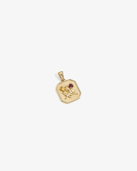 14Kt Gold Queens Crest Relief Pendant