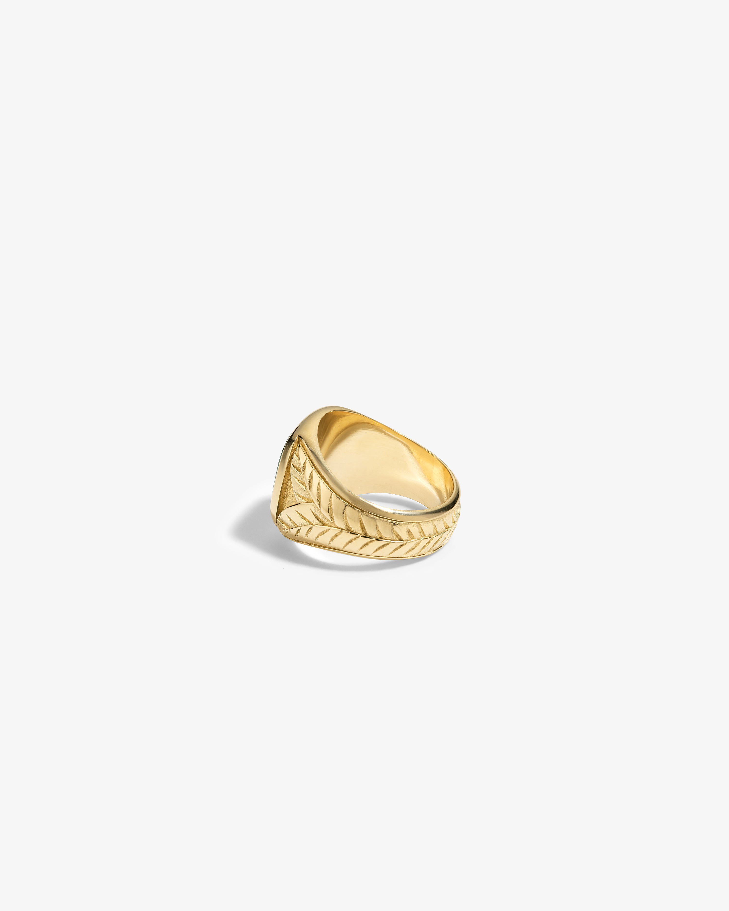 14Kt  Gold  Jade  Signet  Ring
