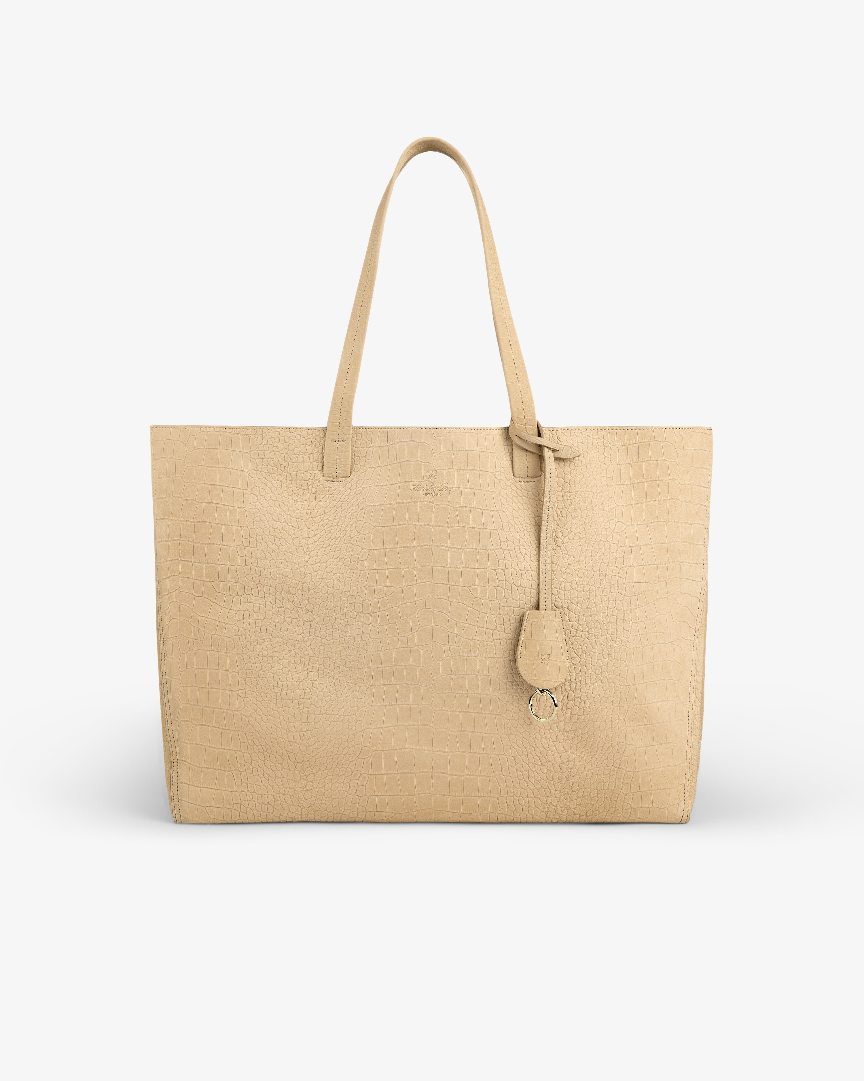 Croc-Embossed Nubuck Tote Bag