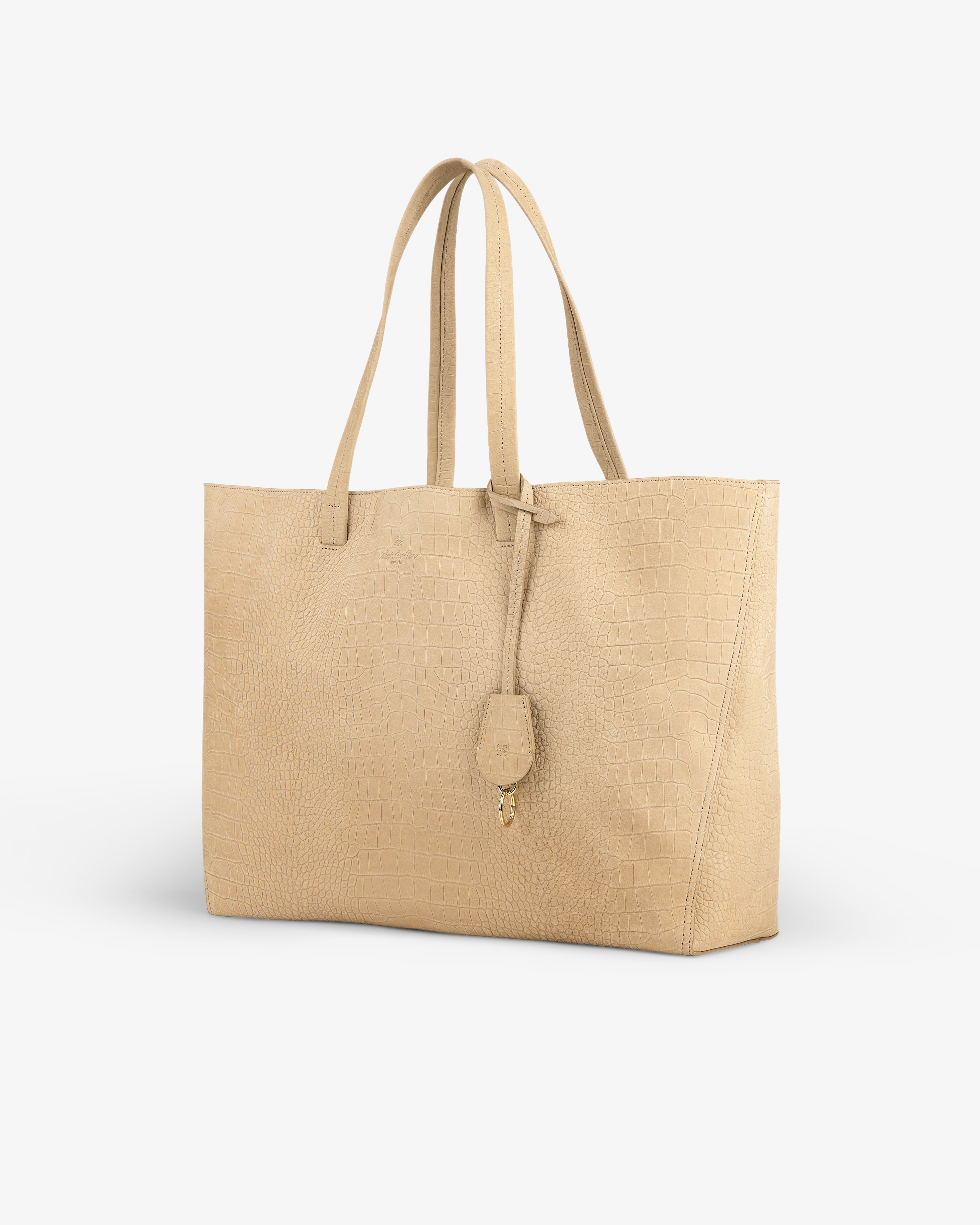 Croc-Embossed Nubuck Tote Bag