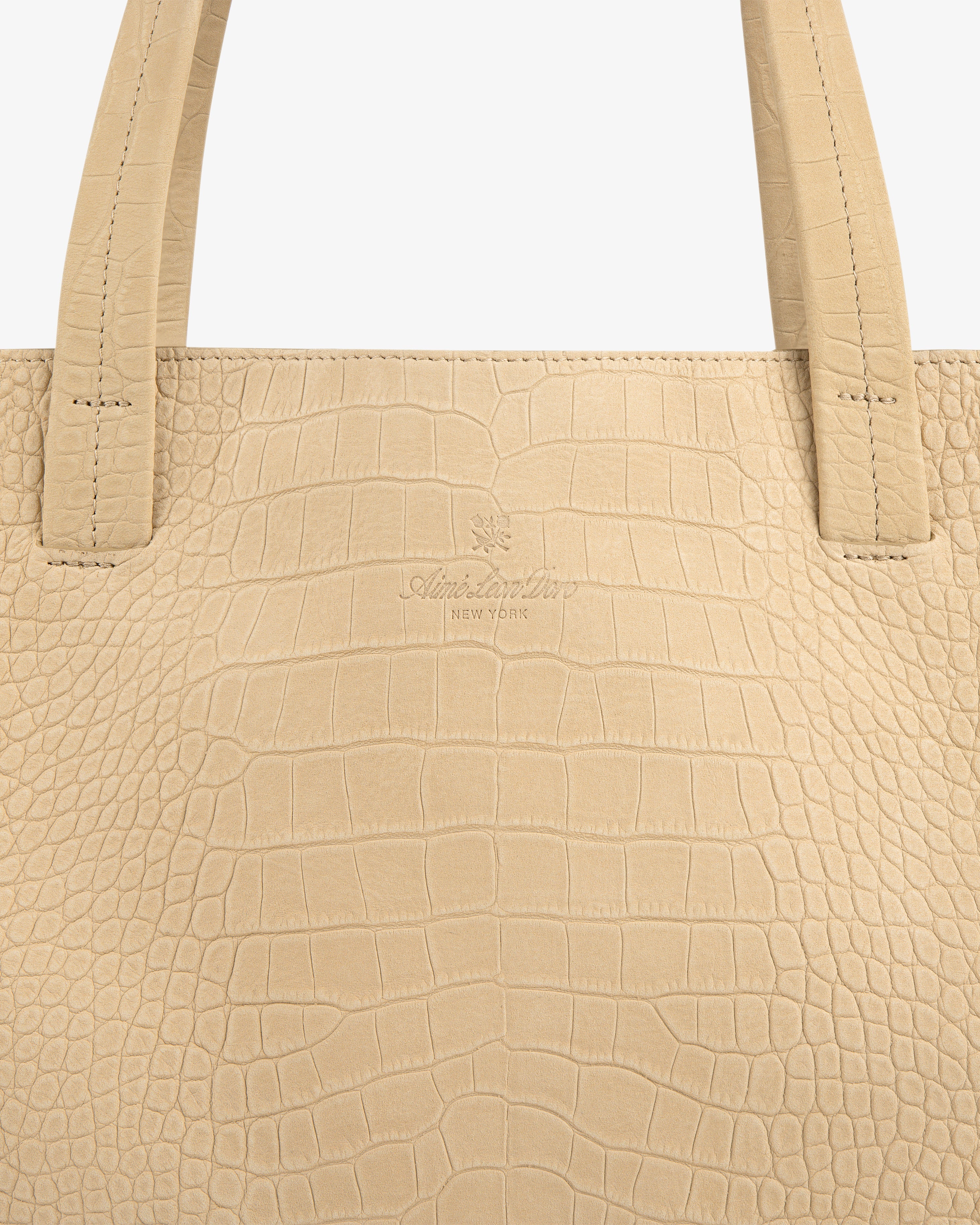 Croc-Embossed Nubuck Tote Bag