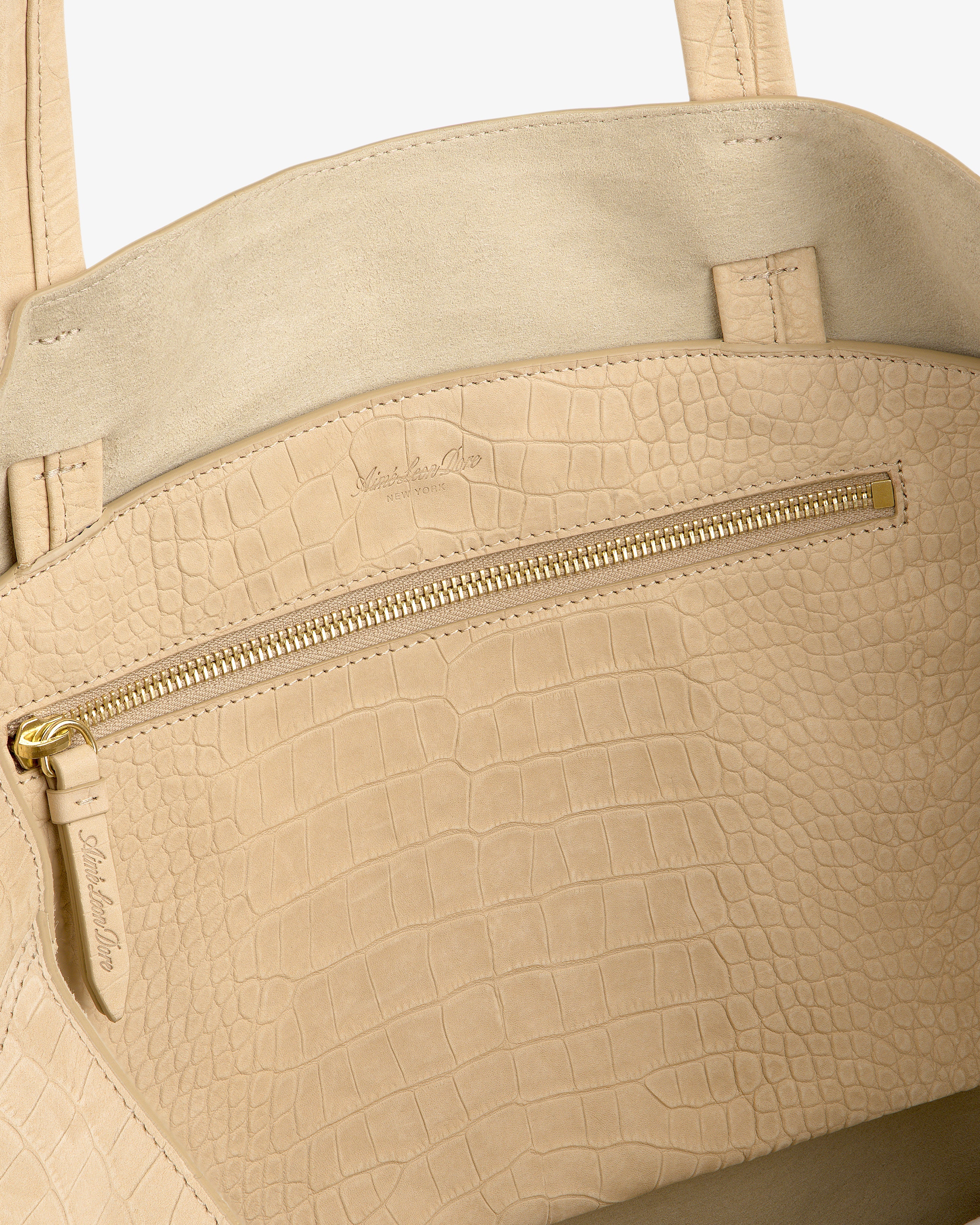 Croc-Embossed Nubuck Tote Bag