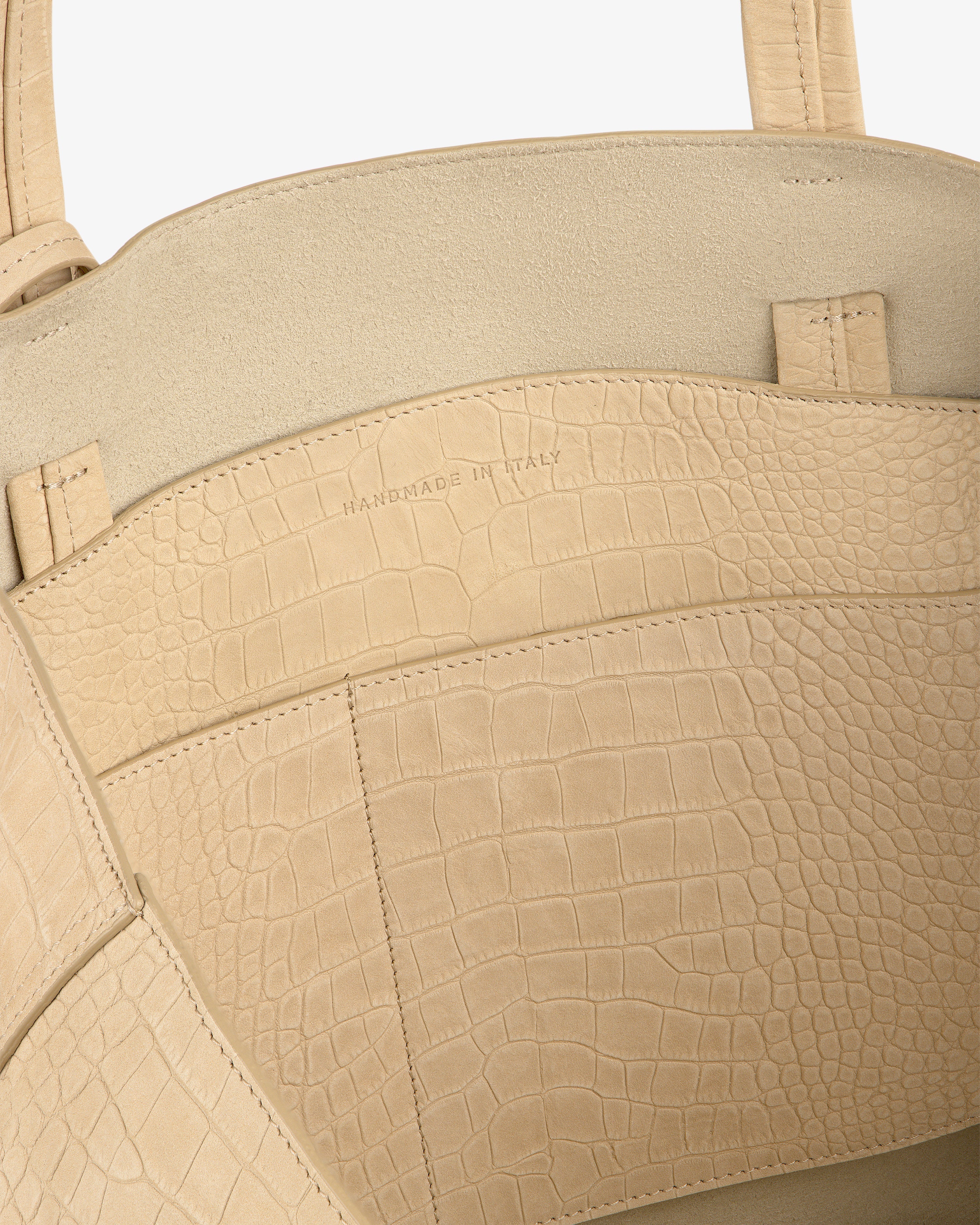 Croc-Embossed Nubuck Tote Bag