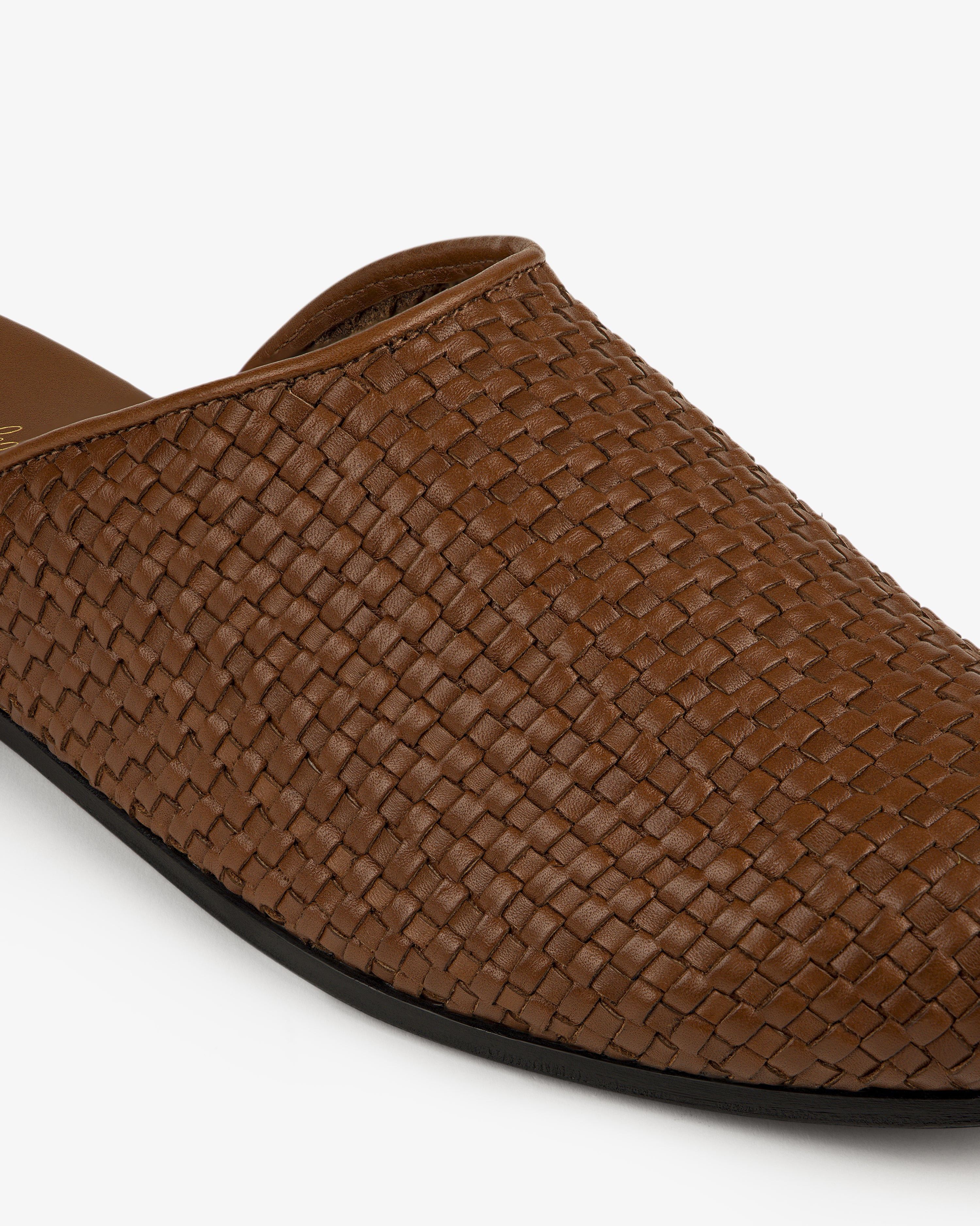 Leather Raffia Mule