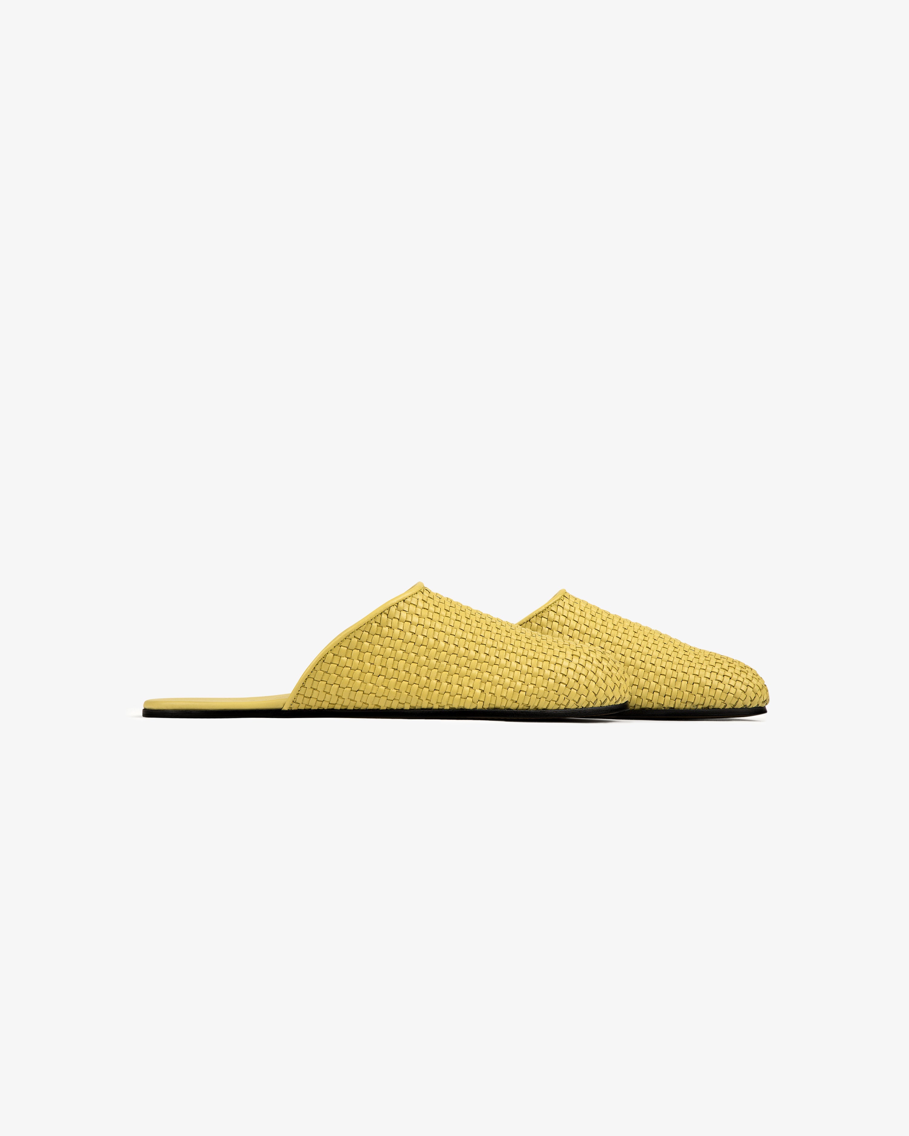 Leather Raffia Mule