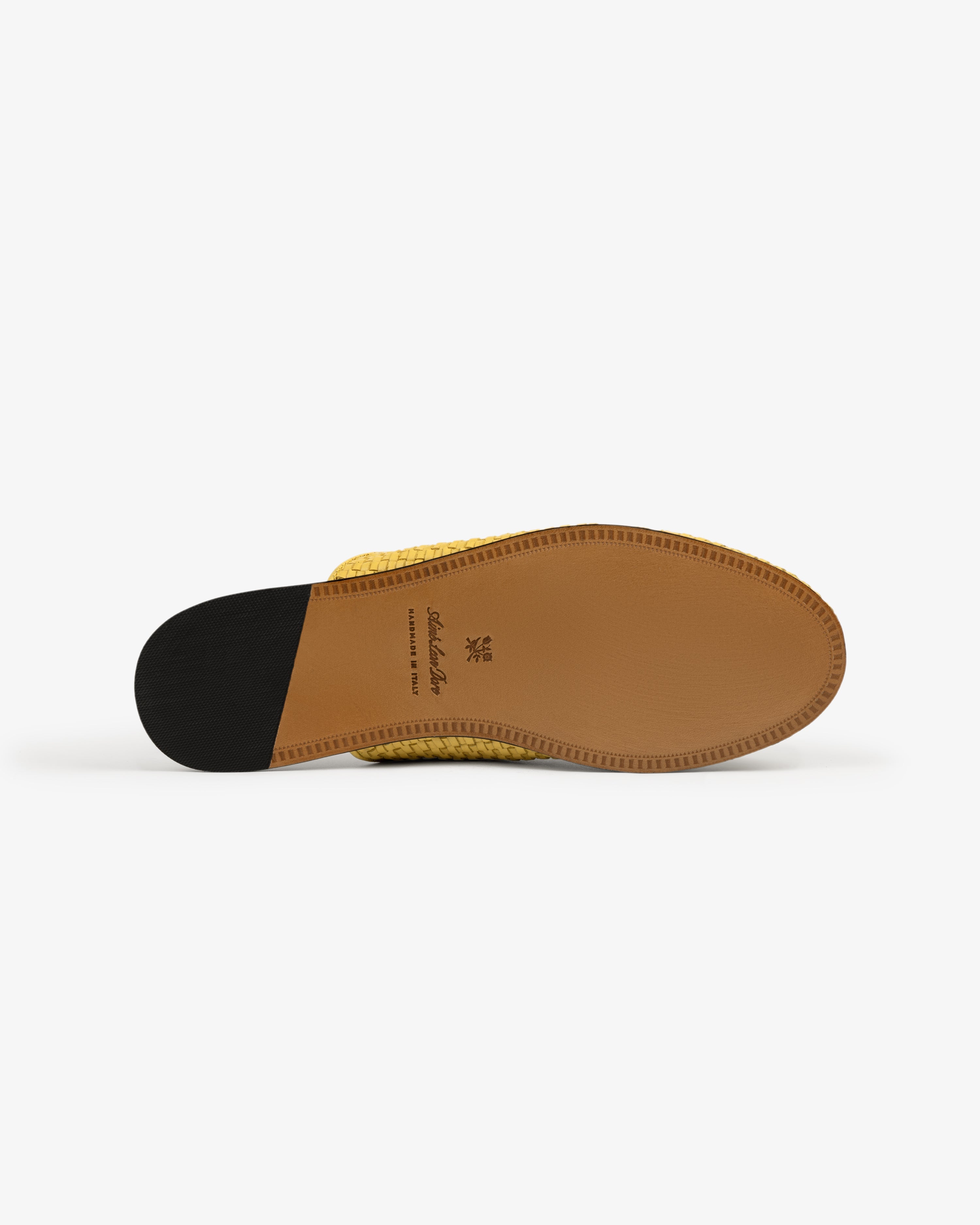 Leather Raffia Mule