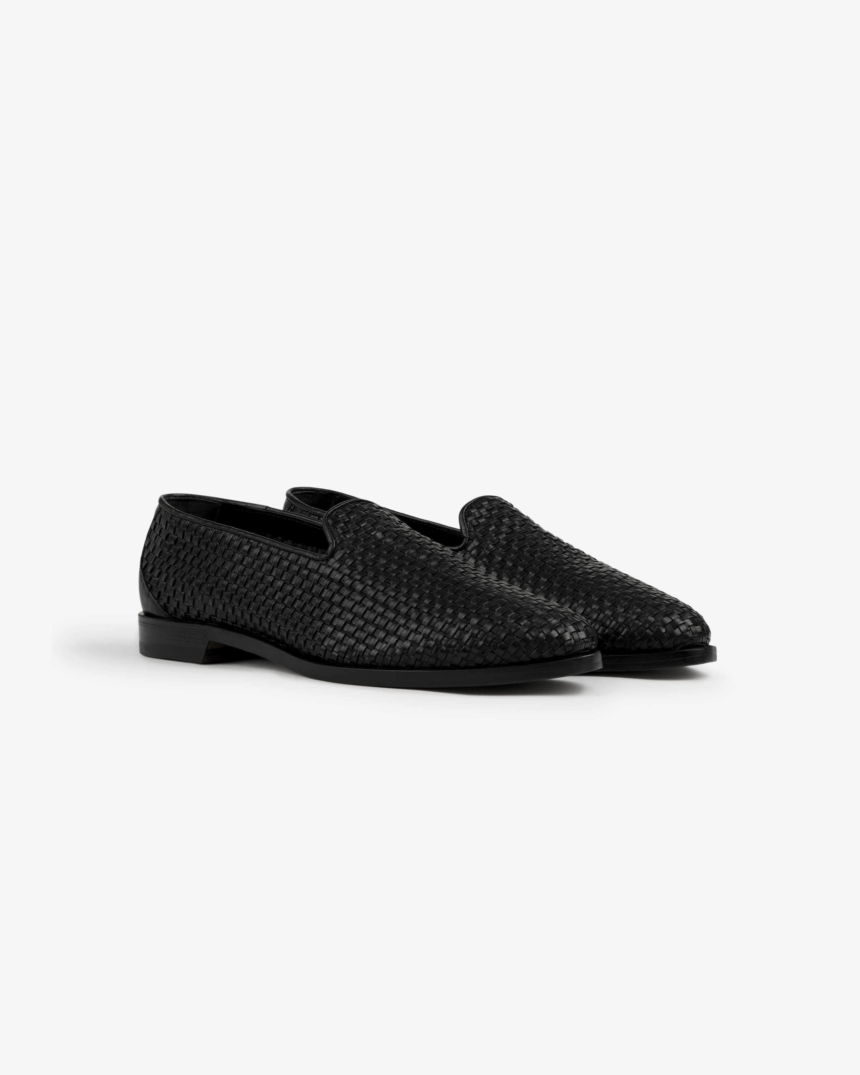 Leather Raffia Loafer