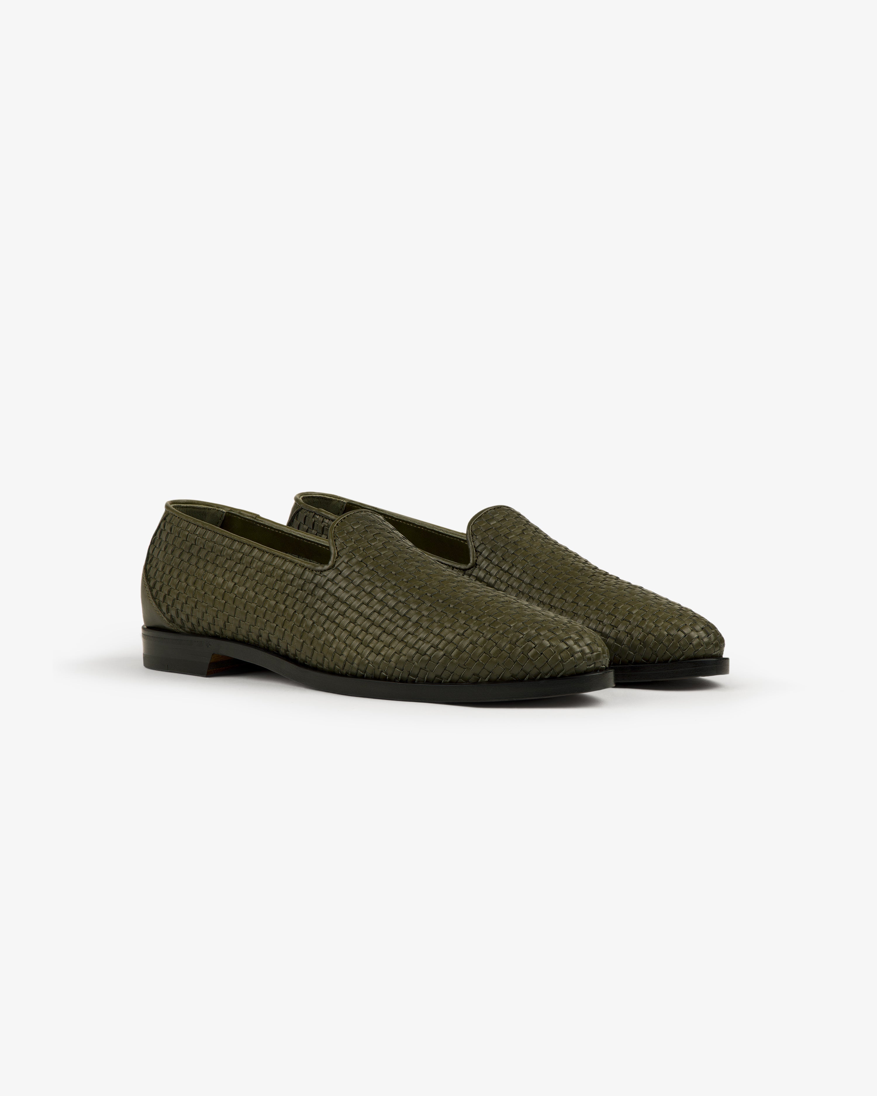 Leather Raffia Loafer