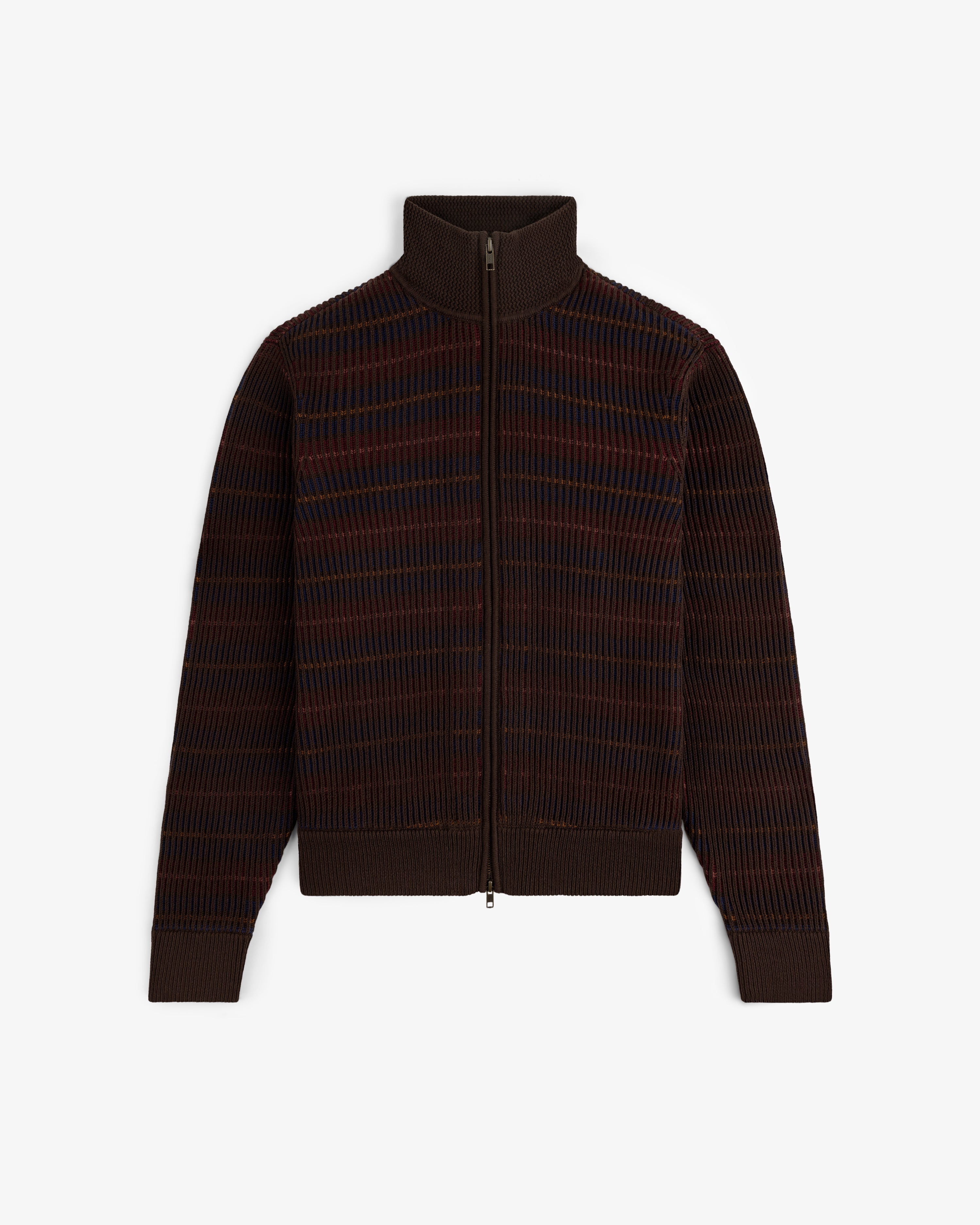 Multi Color Knit Track Sweater