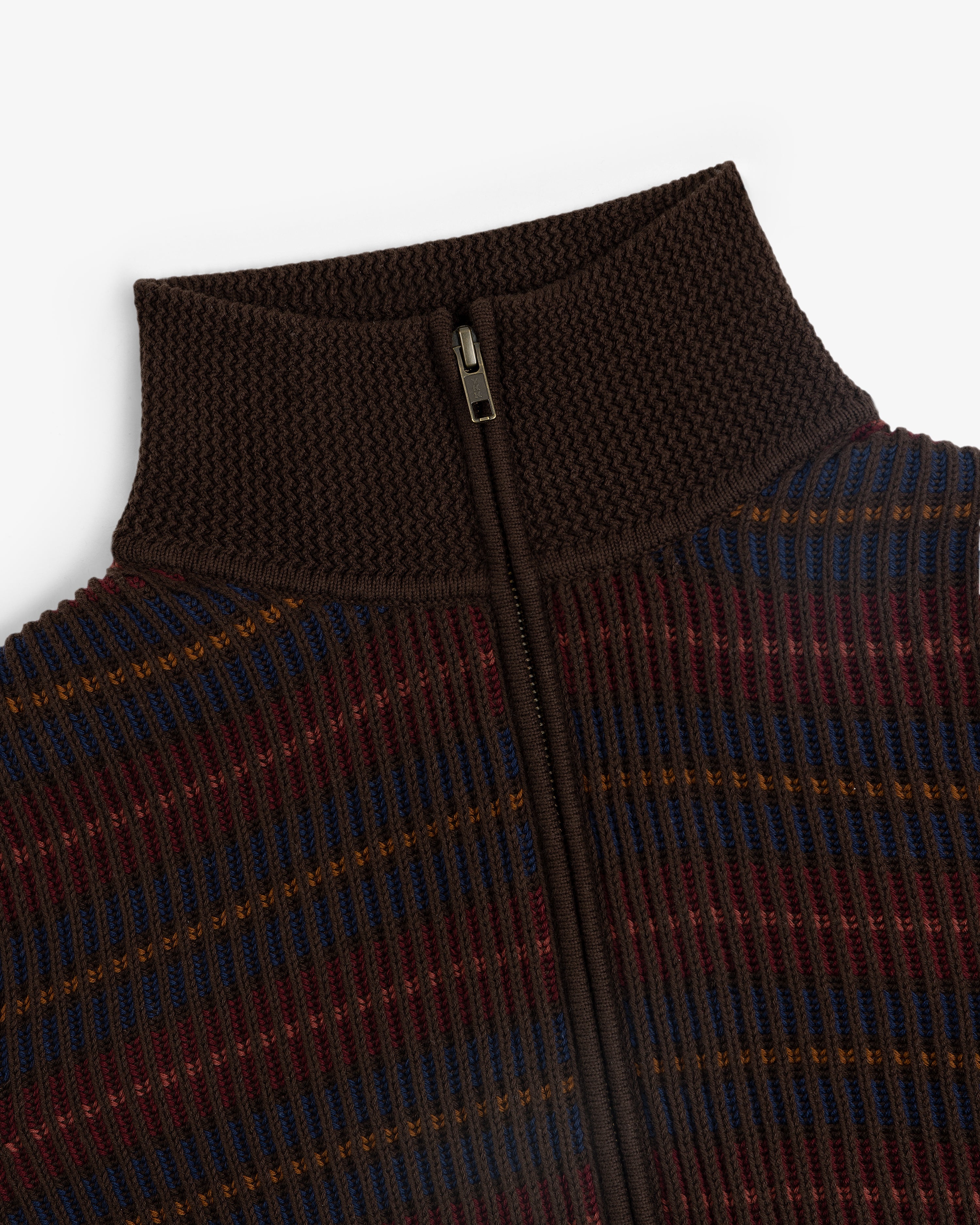 Multi Color Knit Track Sweater