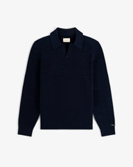 Long-Sleeve Boucle Polo
