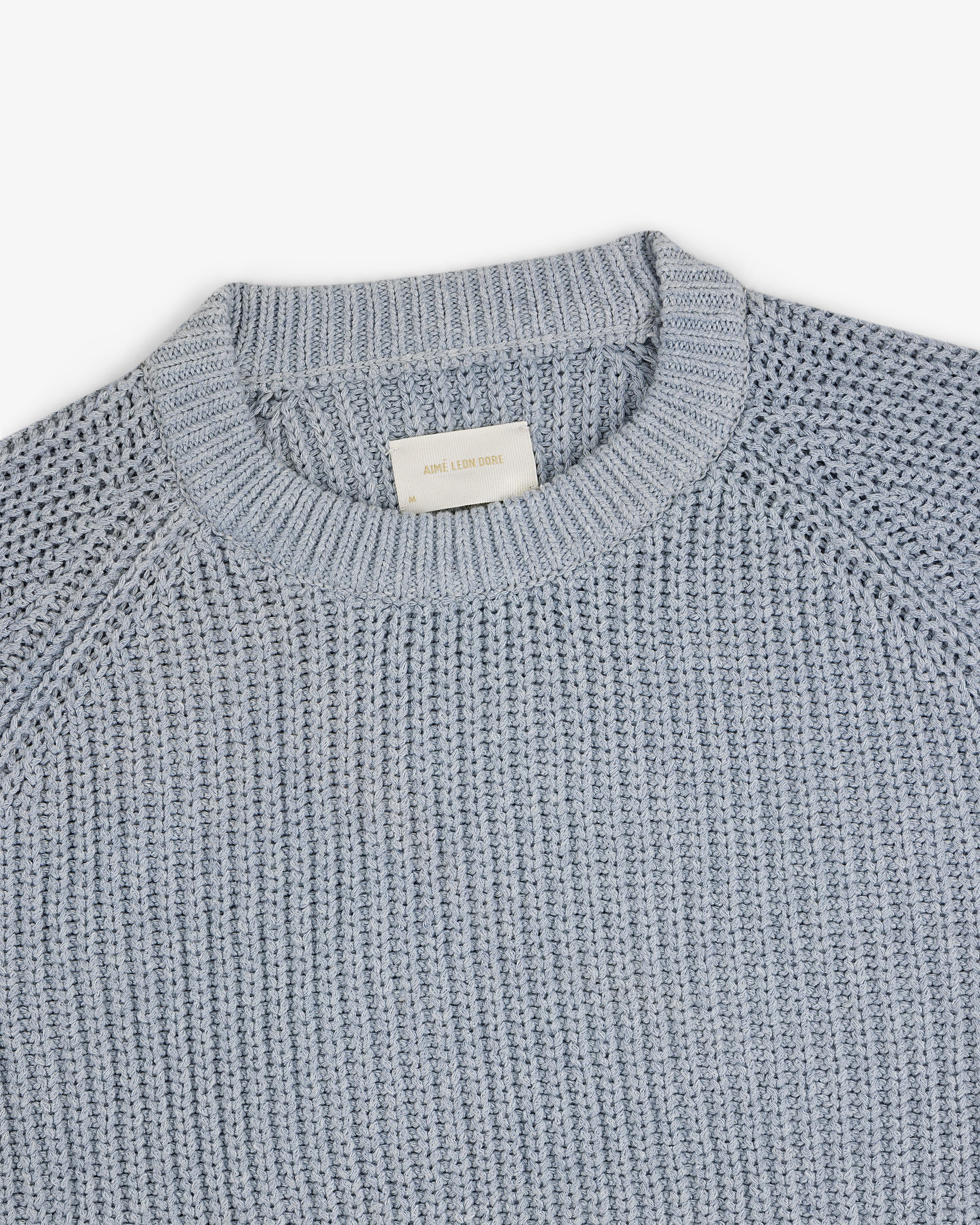 Knit Denim Crewneck Sweater