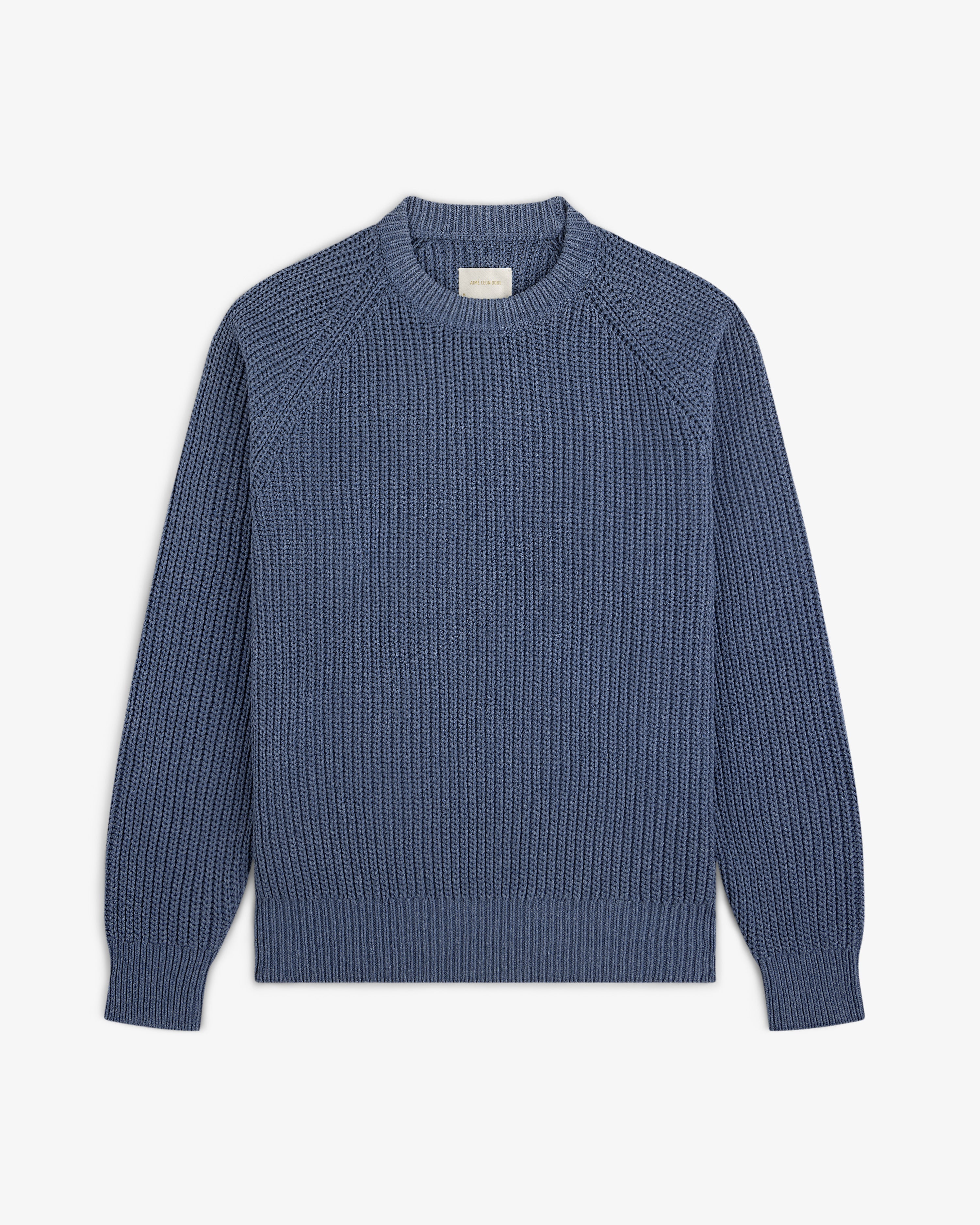 Knit Denim Crewneck Sweater