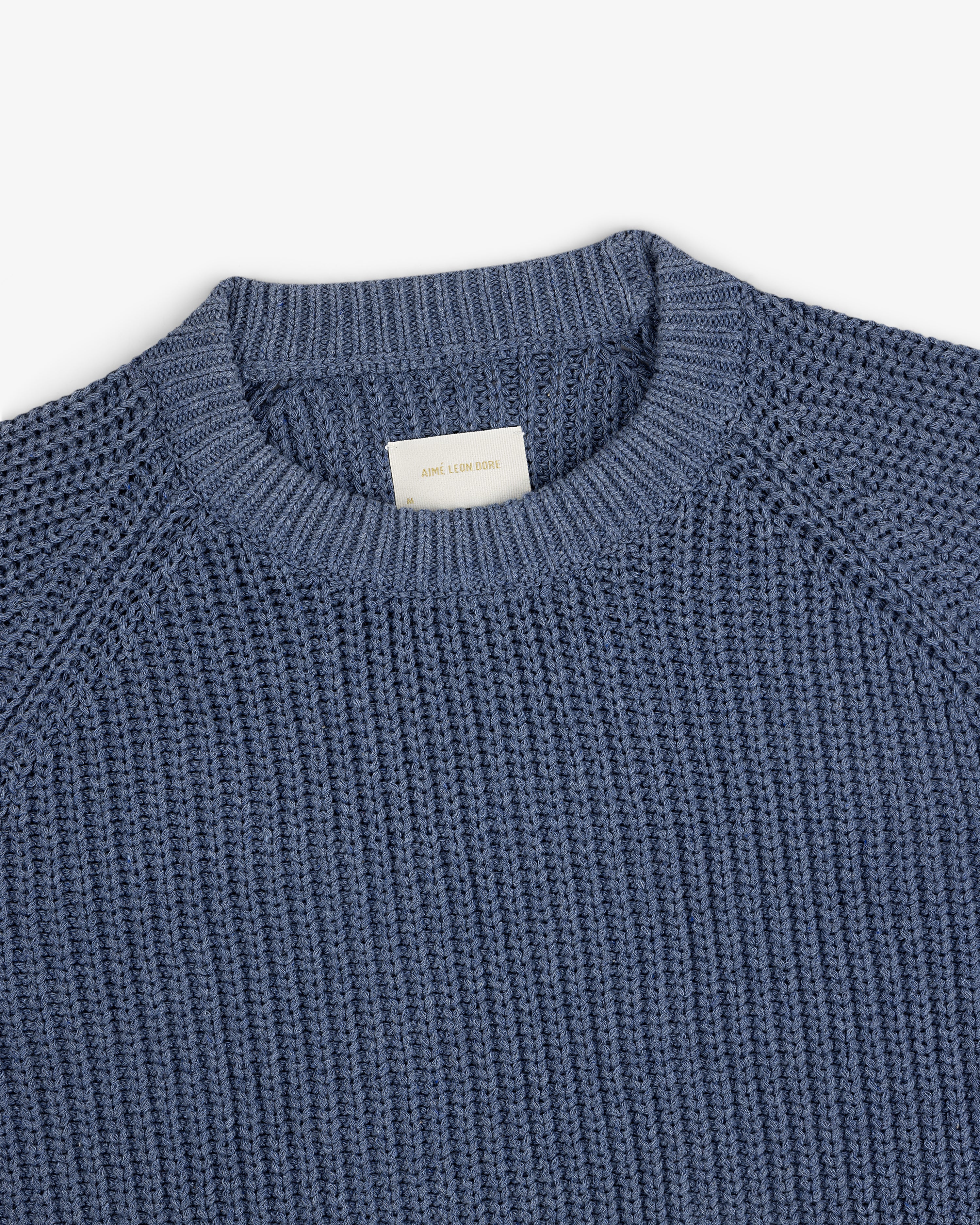 Knit Denim Crewneck Sweater