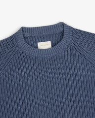 Knit Denim Crewneck Sweater