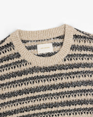 Bouclé Open Knit Crewneck Sweater