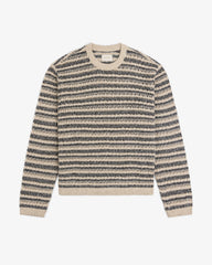 Bouclé Open Knit Crewneck Sweater