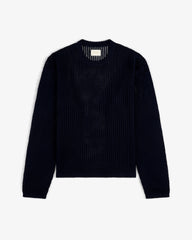 Cotton Eyelet Crewneck Sweater