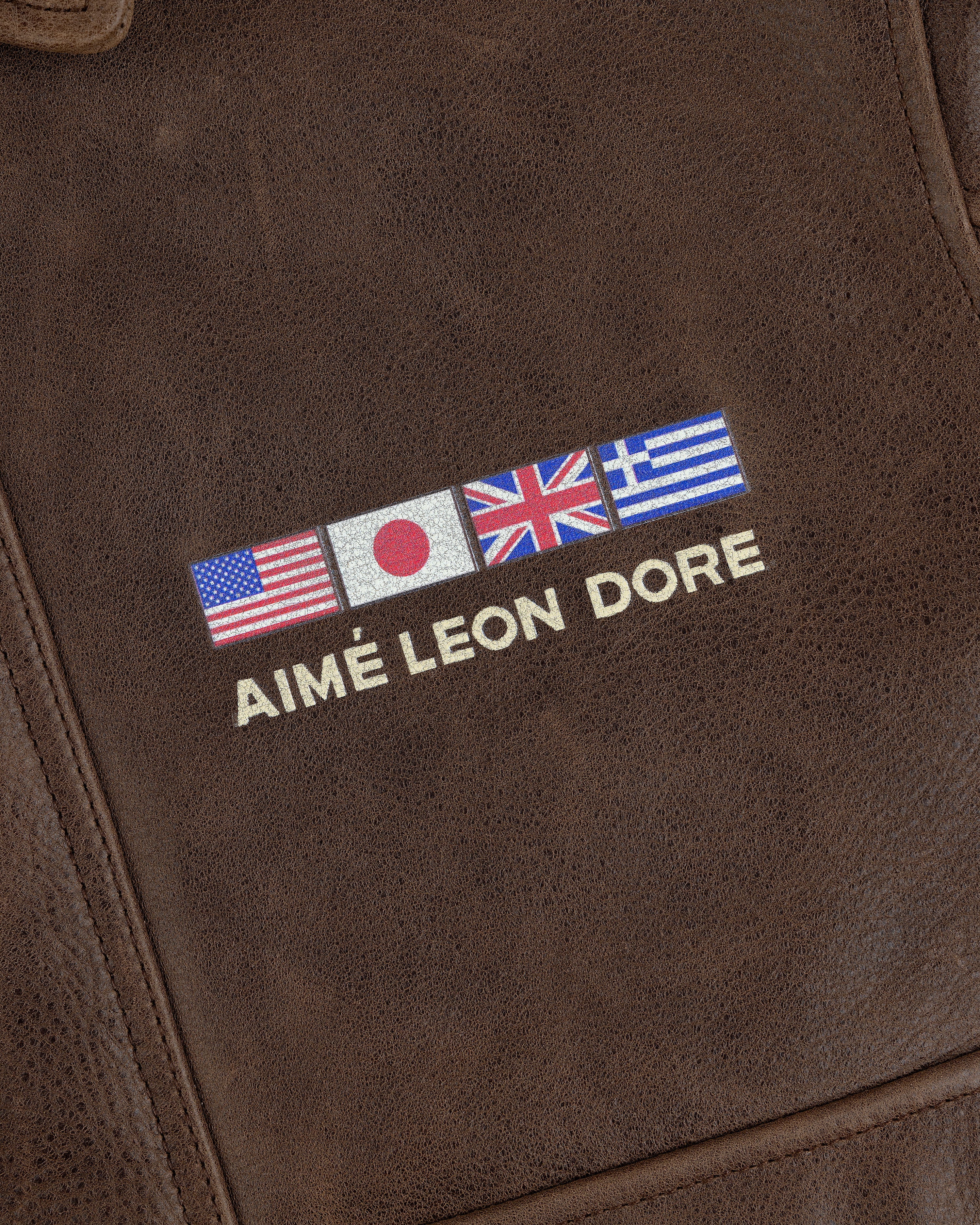 World's Borough Leather Flight Jacket