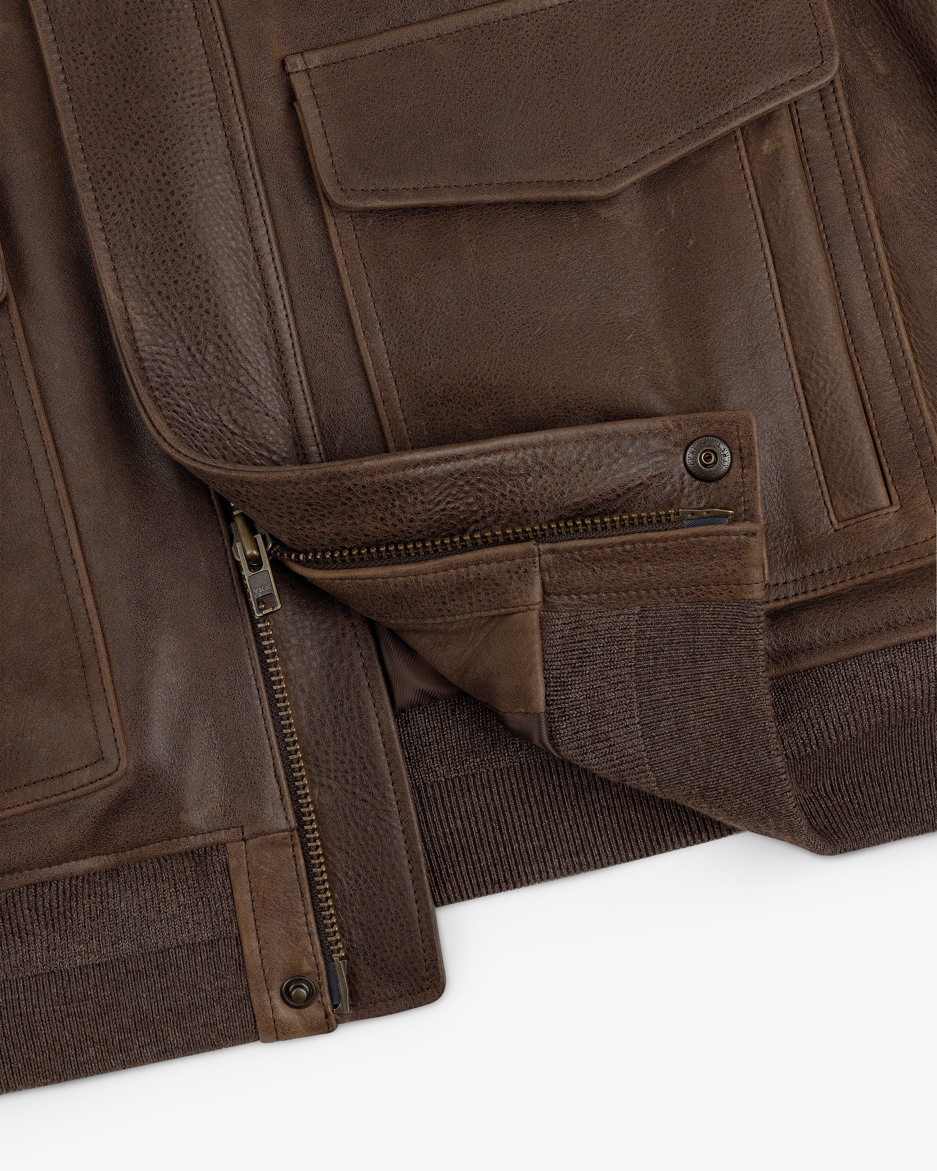 World's Borough Leather Flight Jacket