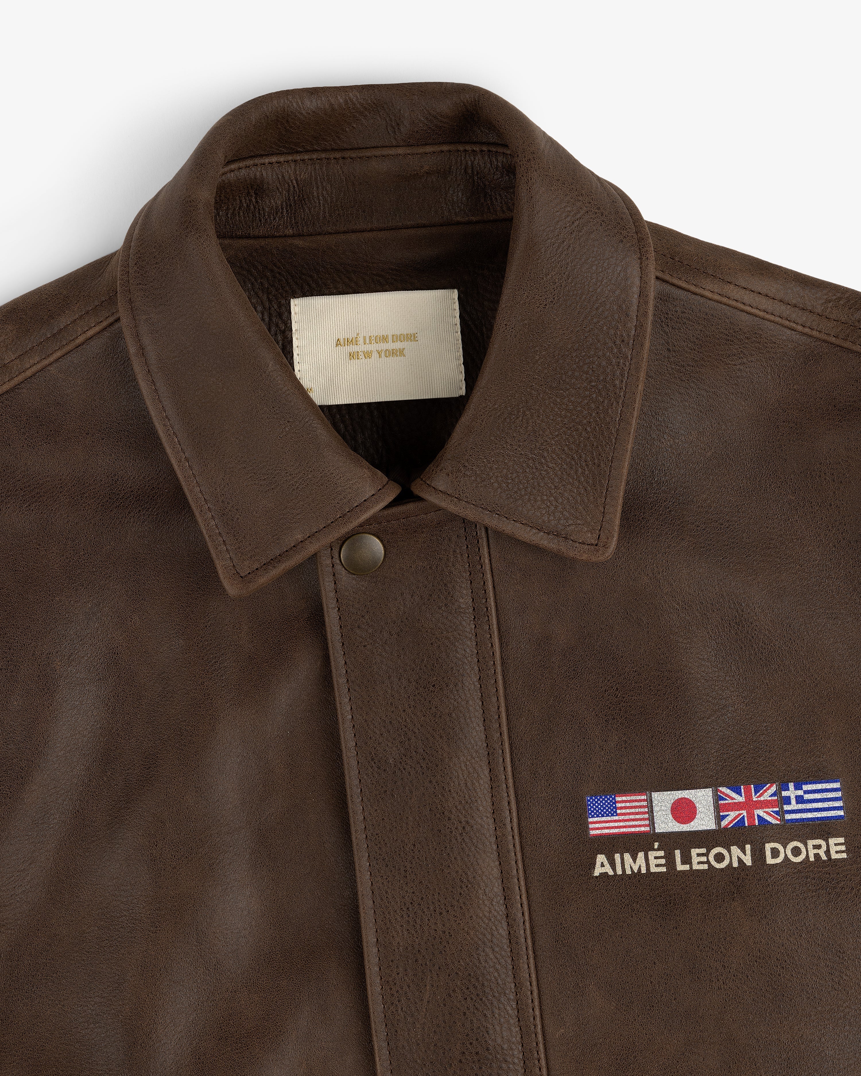 World's Borough Leather Flight Jacket