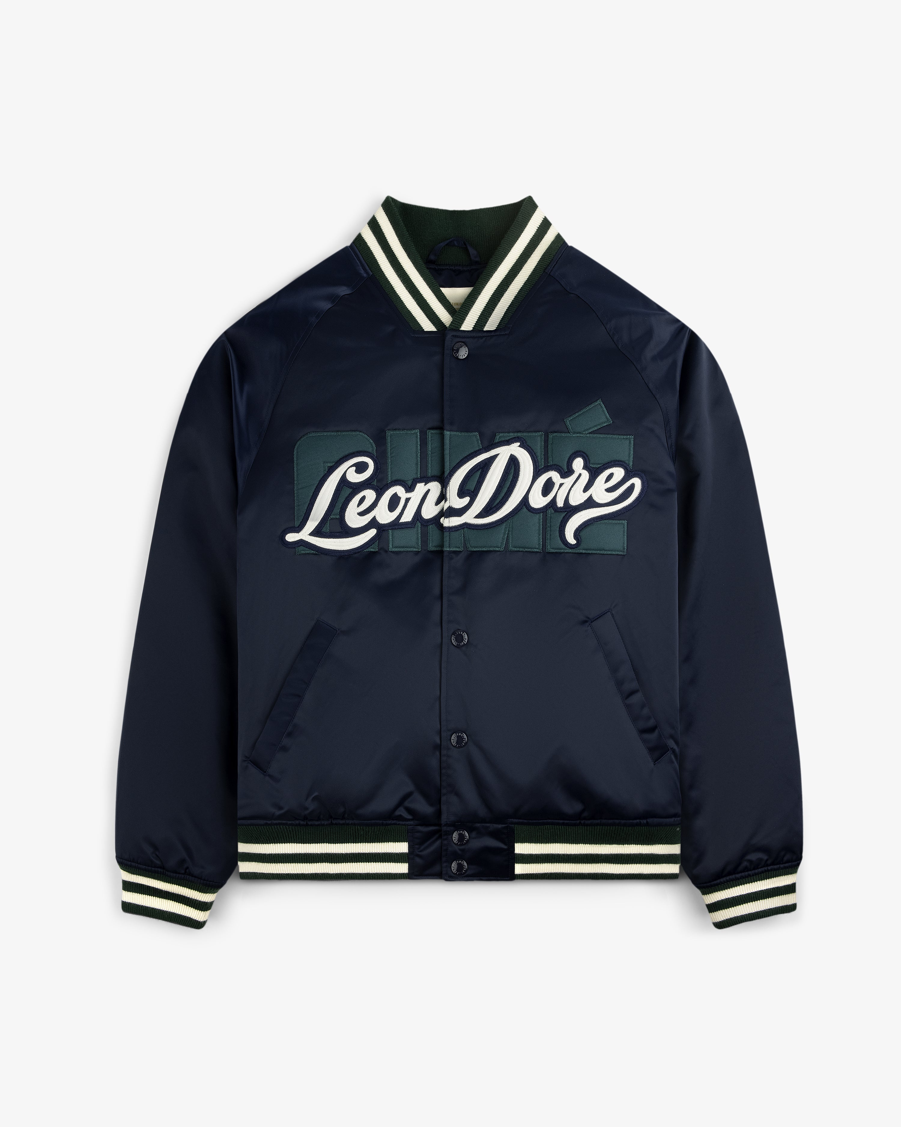 Overlay Logo Satin Varsity Jacket
